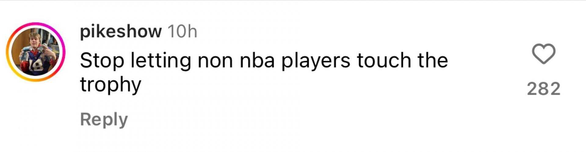 Fans comment on Michael Phelps picking up the NBA trophy; source - NBA Instagram