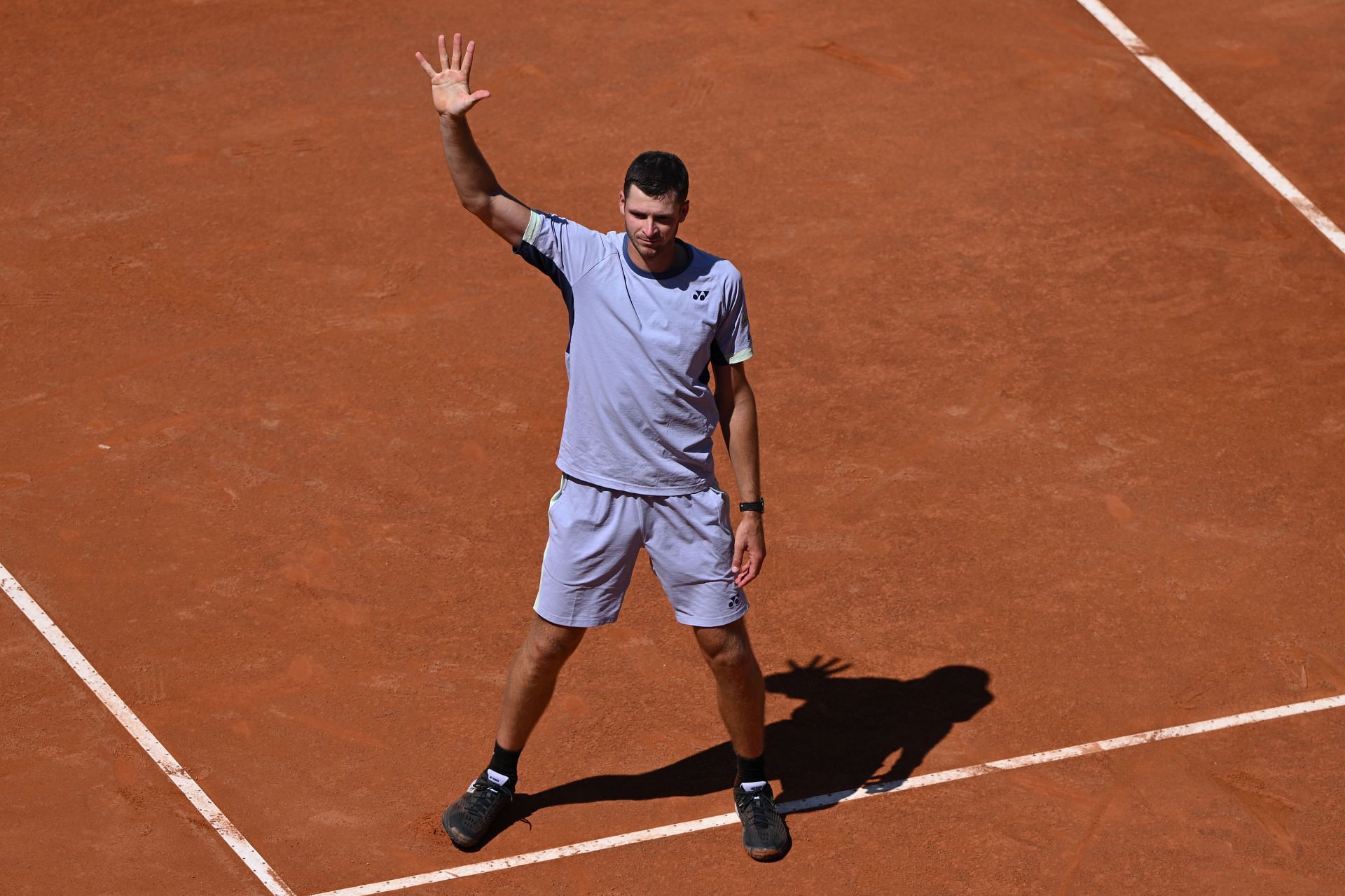 Hubert Hurkacz at the 2024 Italian Open.