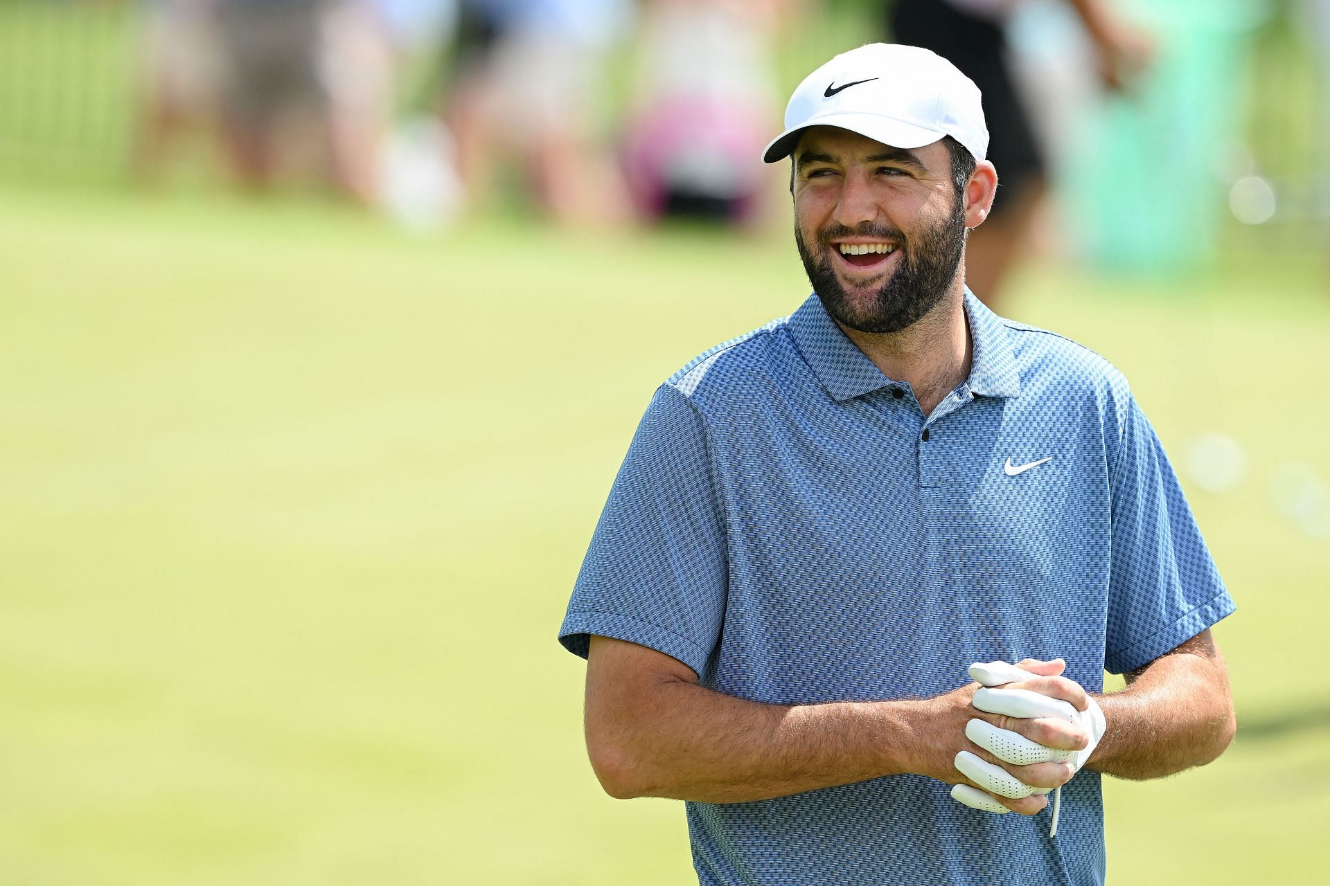 Scottie Scheffler during the practice round ahead of the PGA Championship