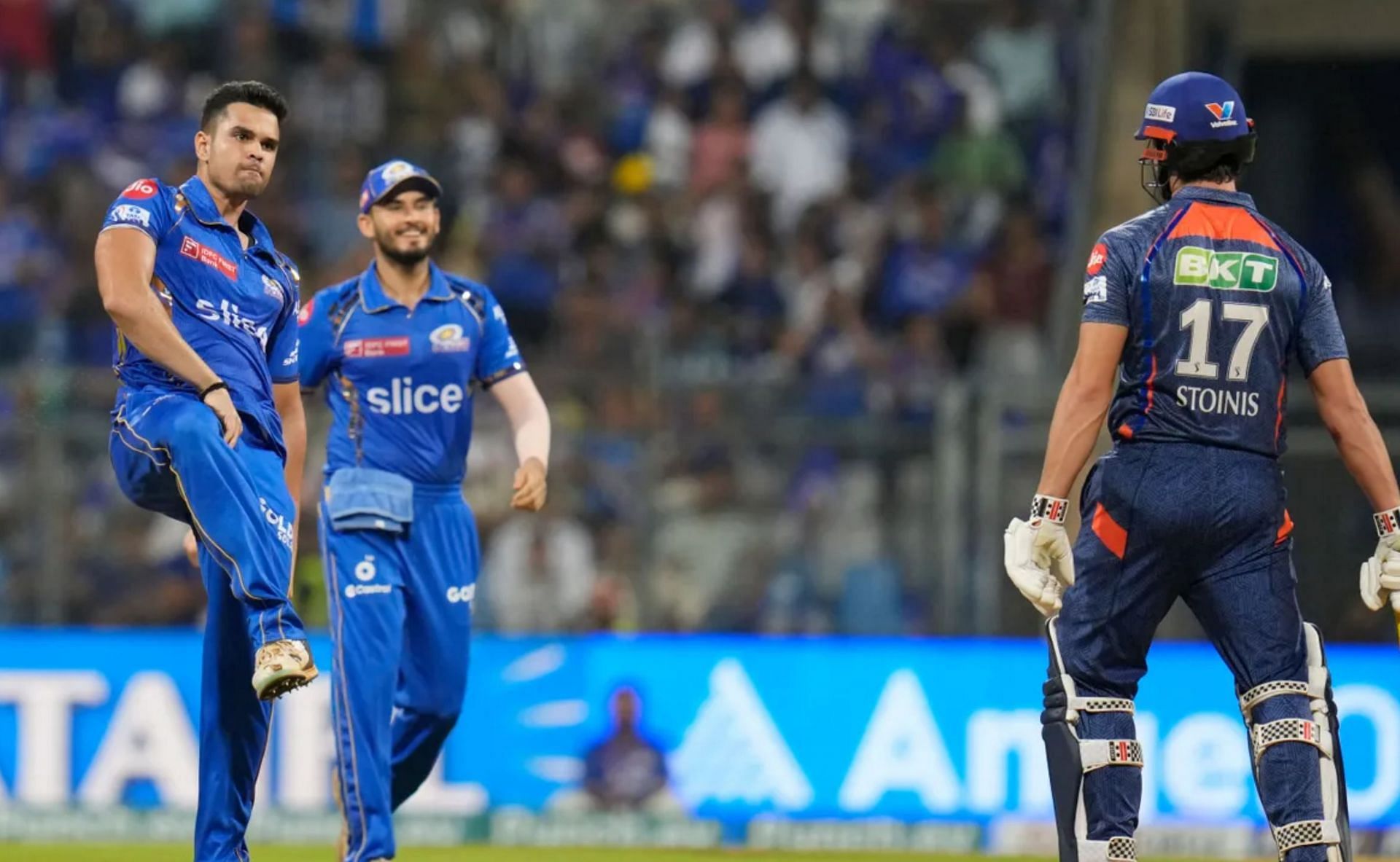 Arjun Tendulkar during MI vs LSG IPL 2024 match on Friday. 