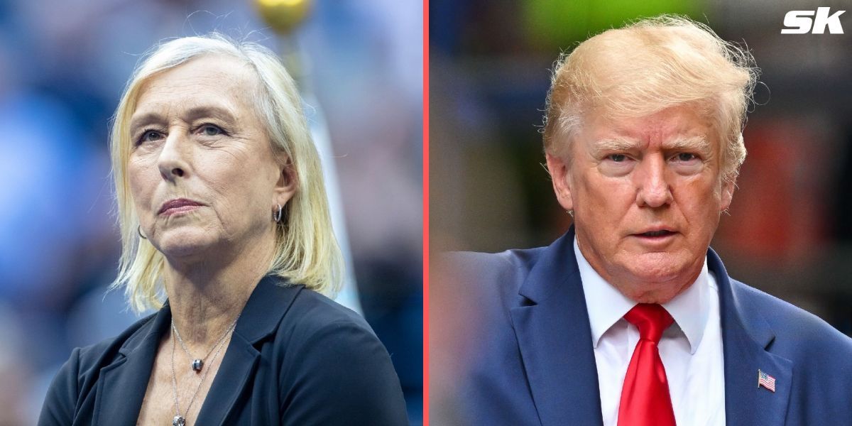 Martina Navratilova (L) and Donald Trump (R)