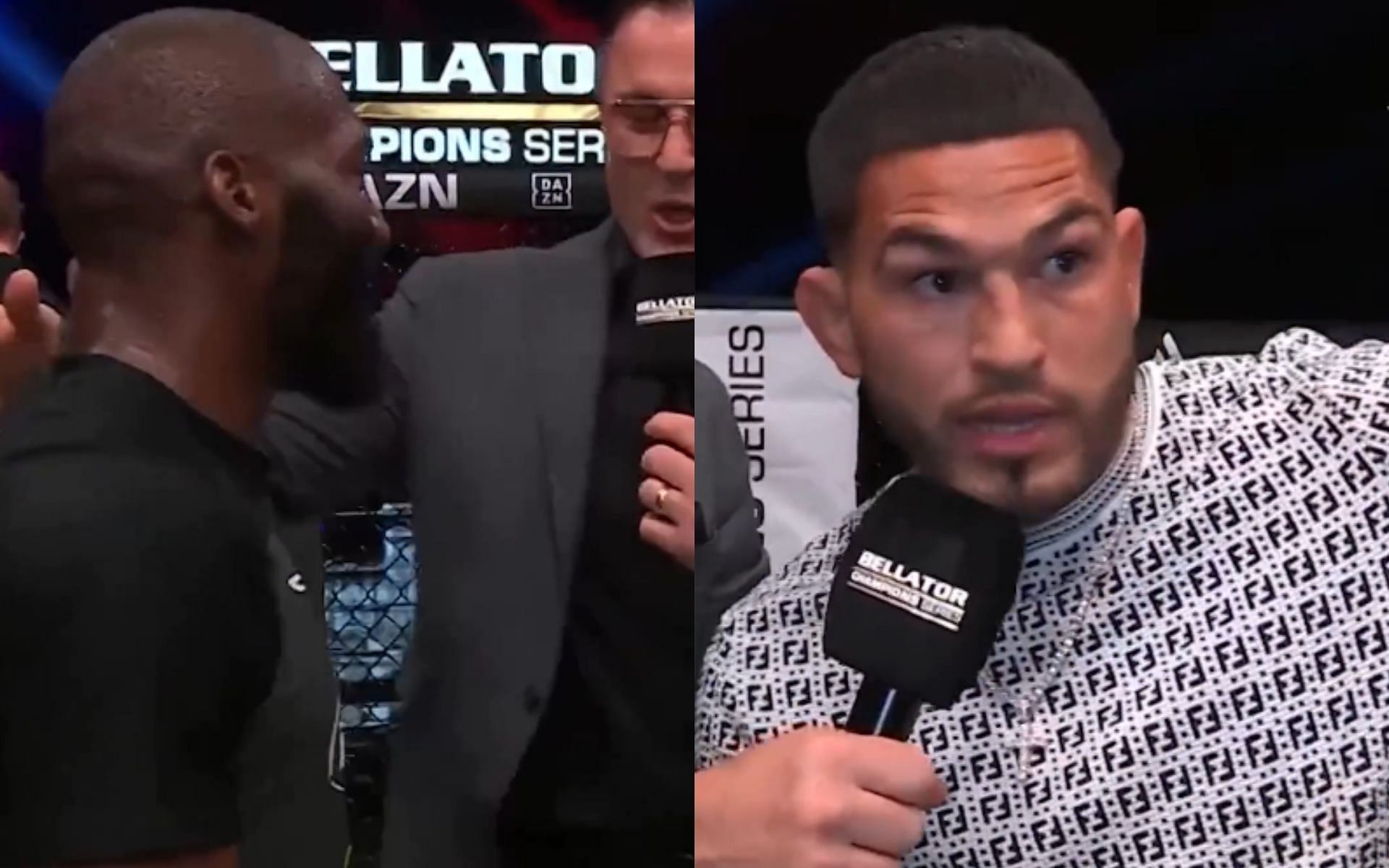 Anthony Pettis challenges Cedric Doumbe for bout in Paris in respectful in-ring faceoff [Image courtesy: @bellatormma - Instagram]