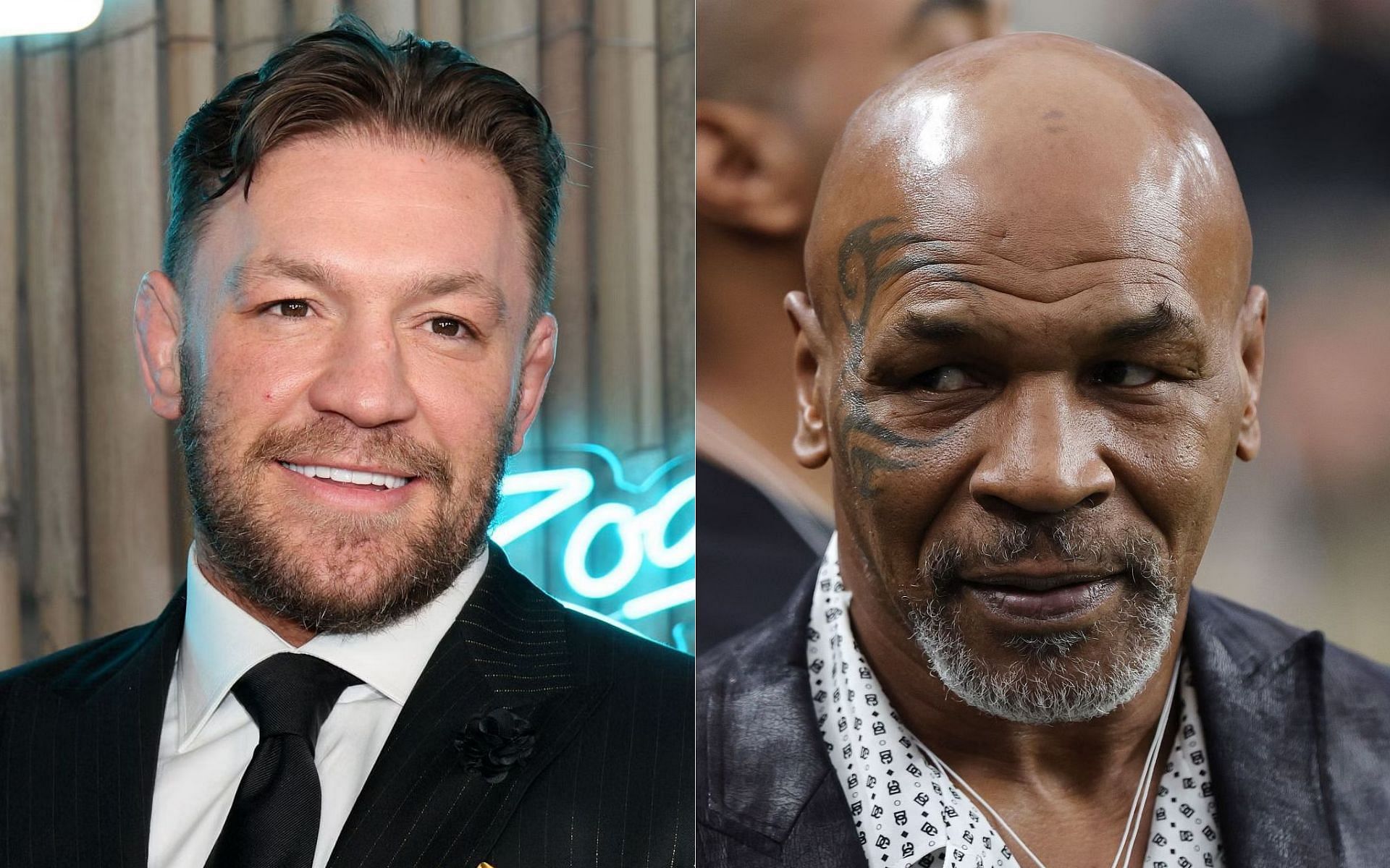 Conor McGregor (left) speaks about Mike Tyson (right) [Images via Getty]