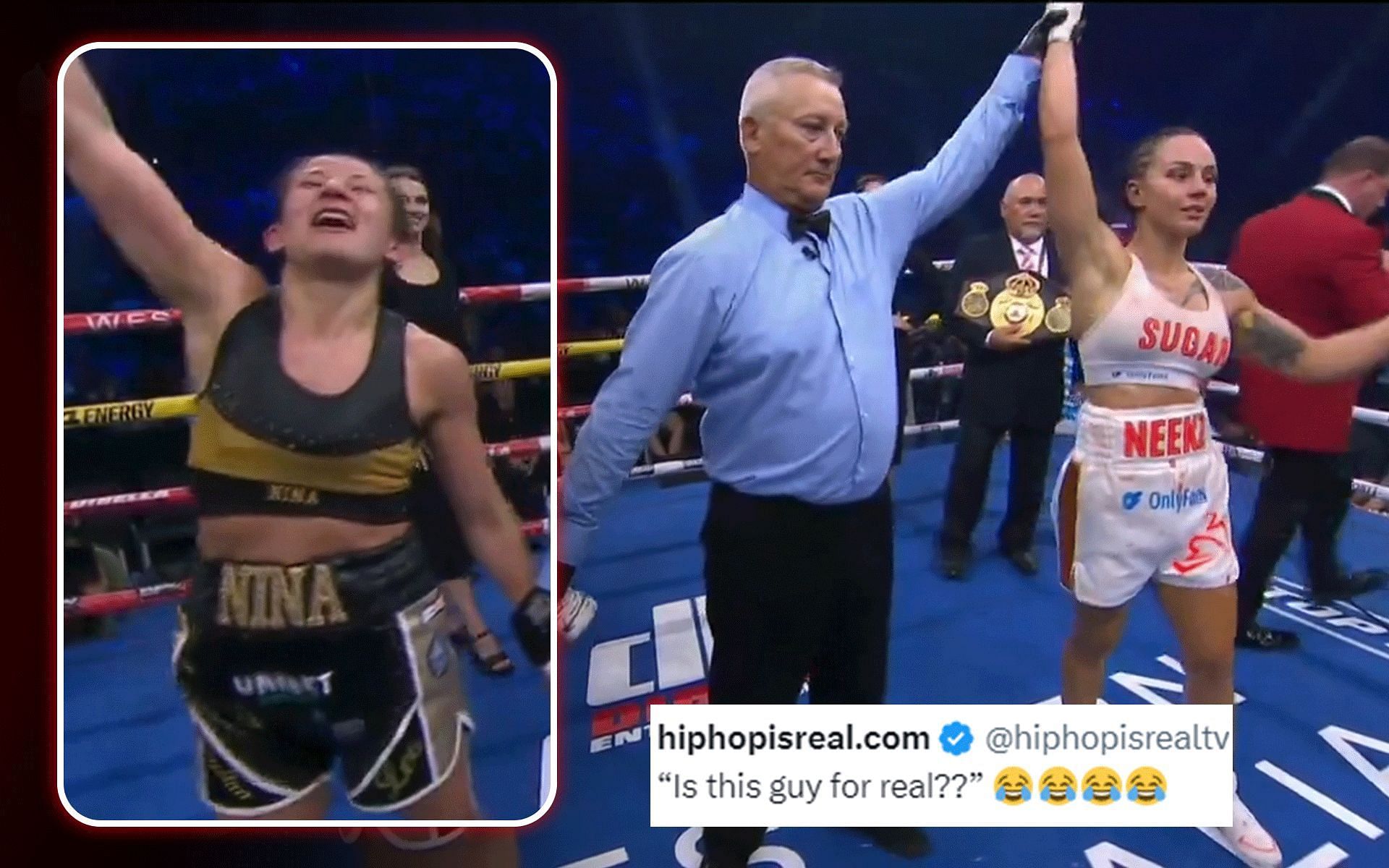 What happened during Nina Hughes vs. Cherneka Johnson result announcement?  Fans react as 