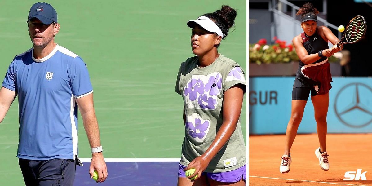 Naomi Osaka with her coach Wim Fissette (L)