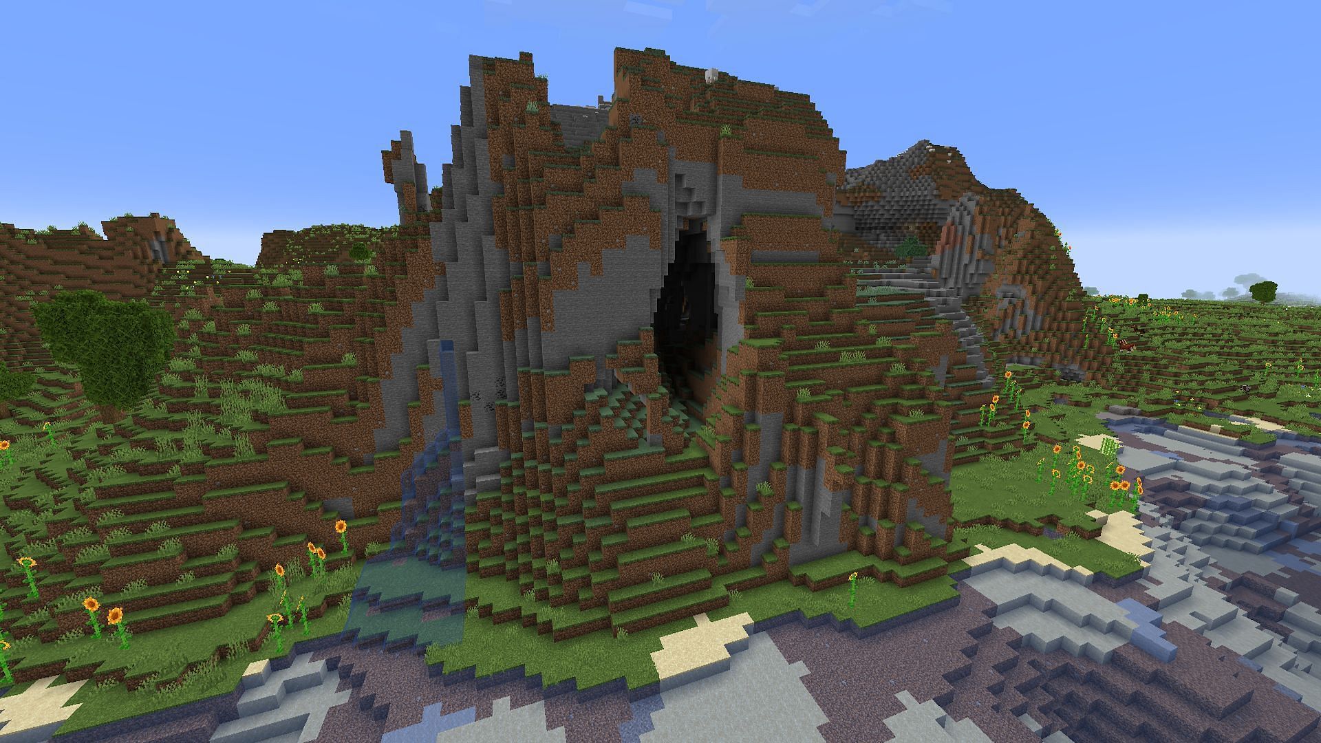 Minecraft hill biomes are a nice middle ground between the beauty of mountains and easy of building of plains biomes (Image via Mojang)