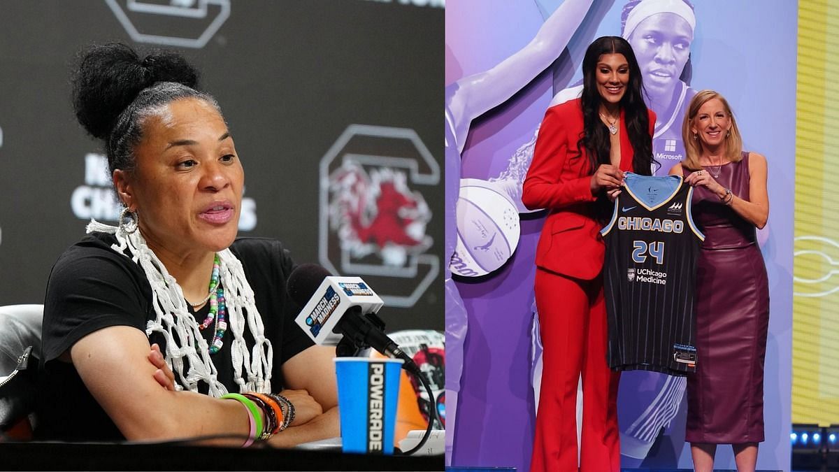 South Carolina Coach Dawn Staley and Kamilla Cardoso