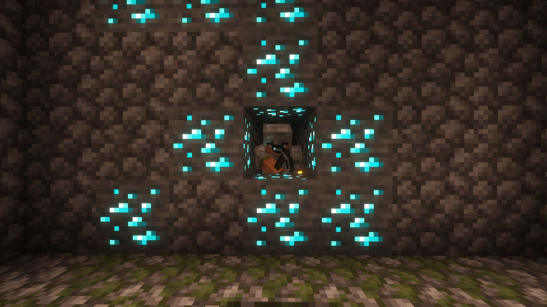 Player mining diamond ores (Image via Mojang)