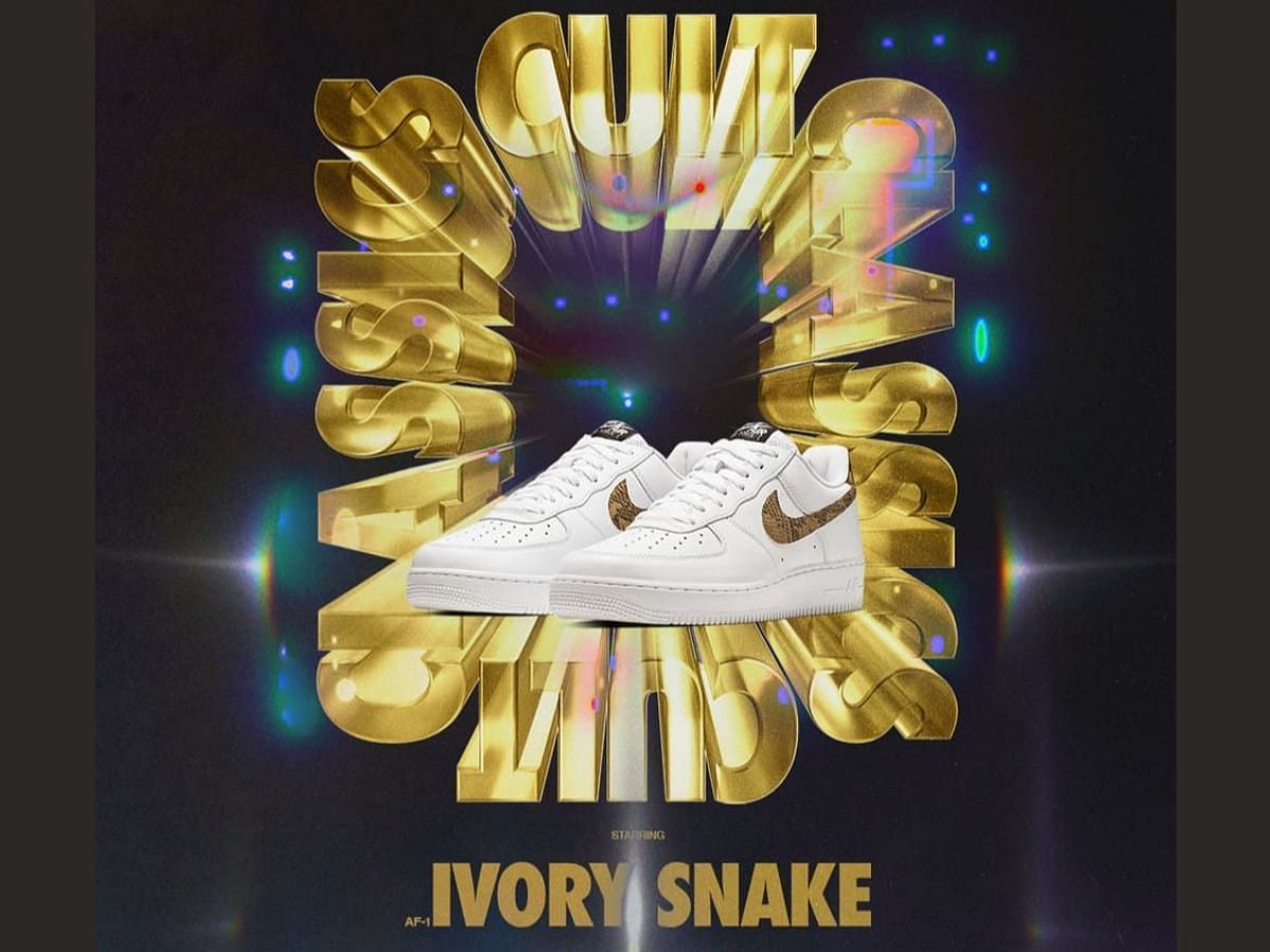 Nike announces the restock of Air Force 1 Low &quot;Ivory Snake&quot; sneakers under Cult Classics program (Image via Nike)