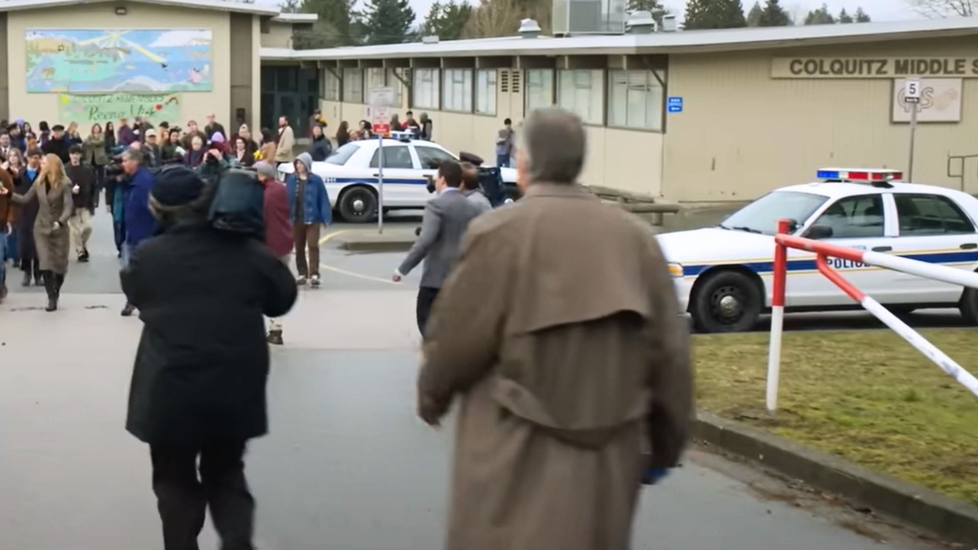 The Colquitz Middle School was seen in a shot. (Image via Hulu)