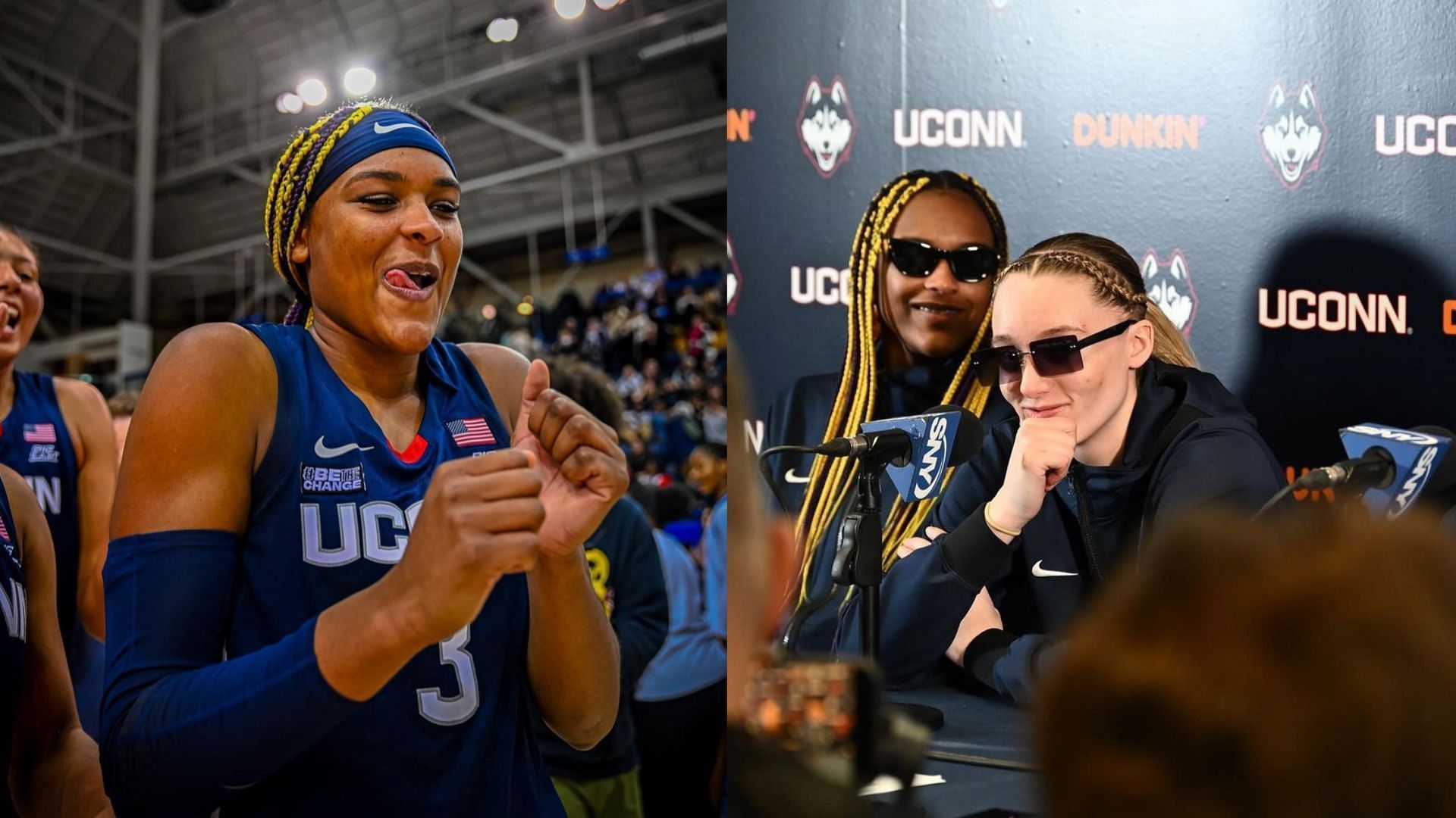 Former UConn teammates Aaliyah Edwards and Paige Bueckers 