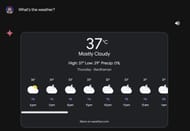 ChatGPT 4o vs Gemini 1.5: Weather search (Image via Google)