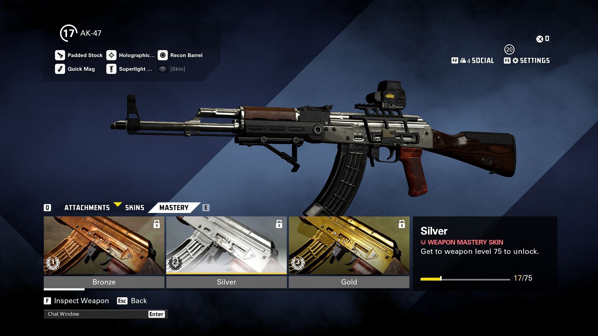 AK-47 Mastery tab in the Loadout menu (Image via Ubisoft)