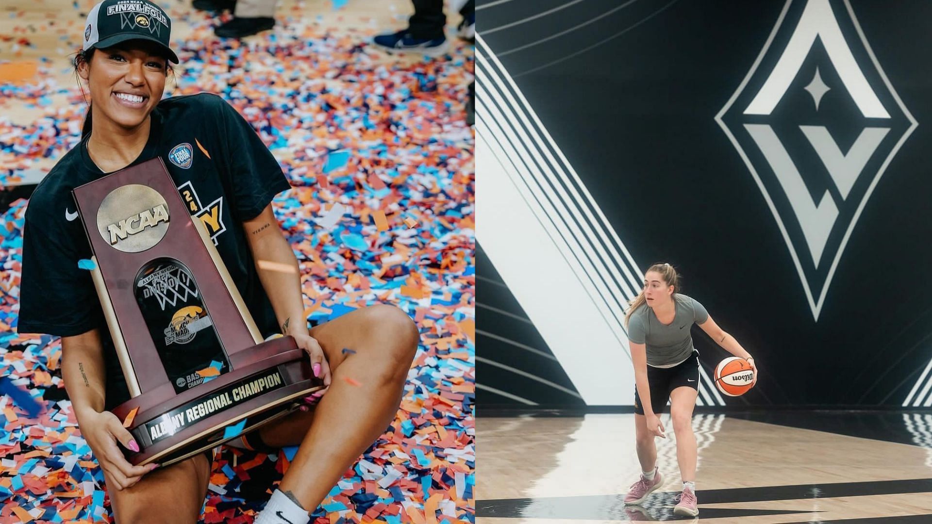 Iowa star Jada Gyamfi and WNBA rookei Kate Martin