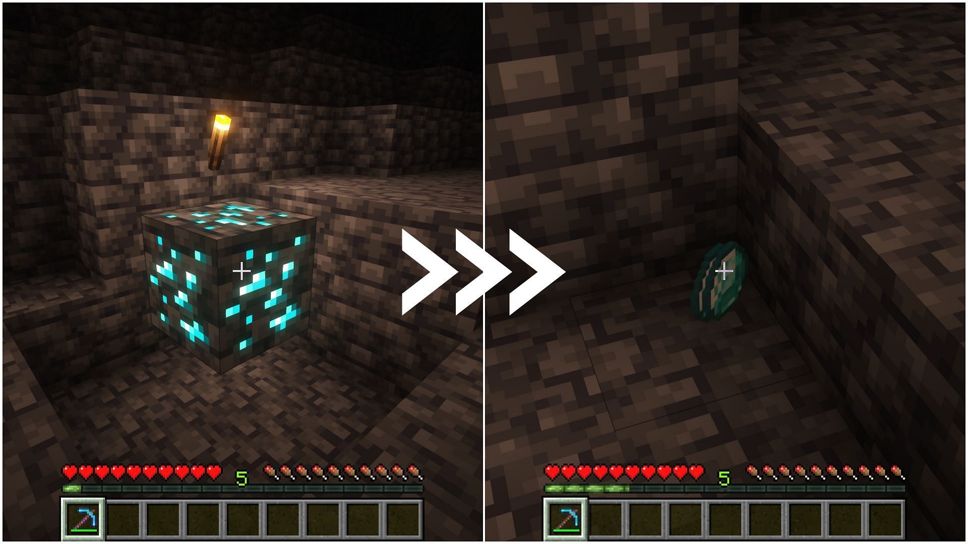 Multiple diamonds can drop from a single ore using this rare enchantment (Image via Mojang)