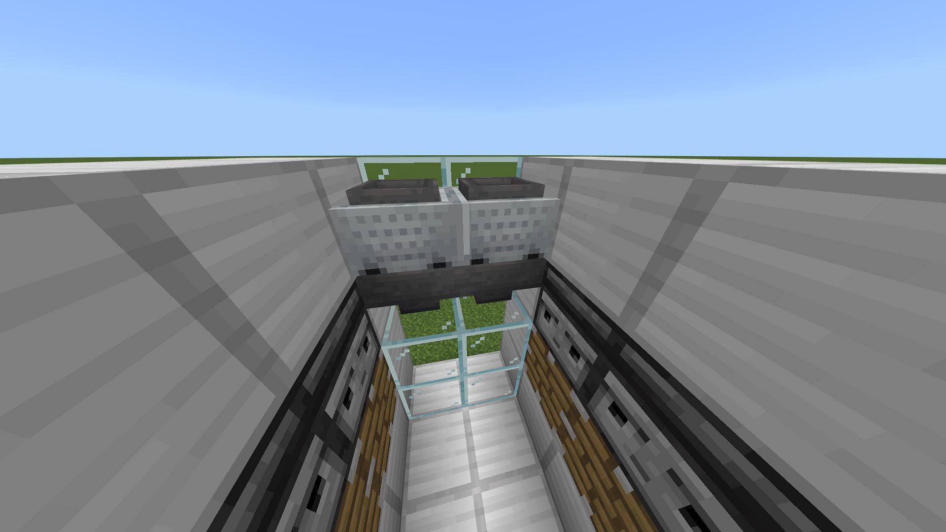 Minecraft fans will use hoppers and hopper minecarts as a funnel system into a chest (Image via Mojang)