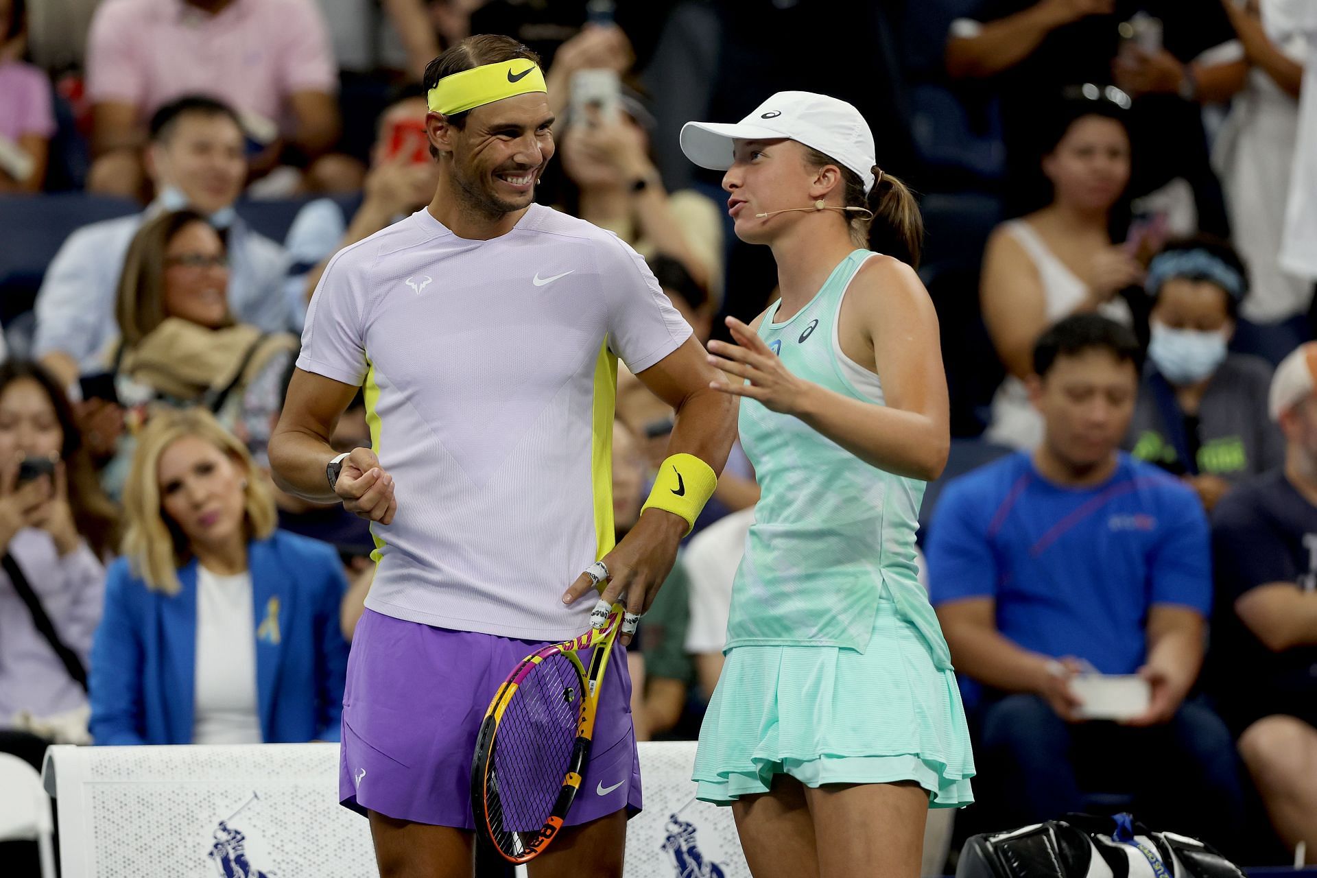 Rafael Nadal (left) and Iga Swiatek