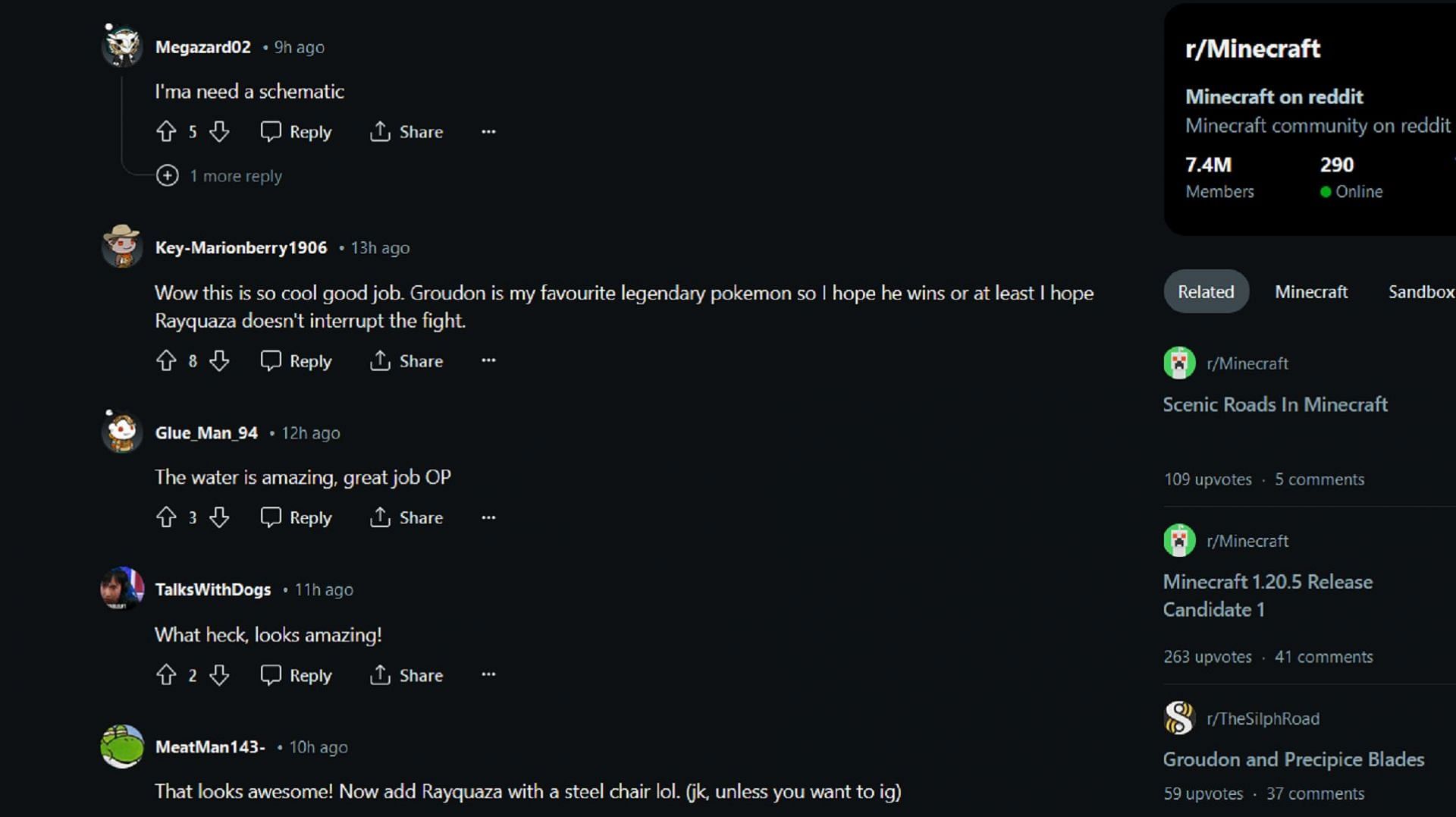 Fans heap praise on the Groudon vs Kyogre build shared by Pleinair1212 (Image via Reddit)