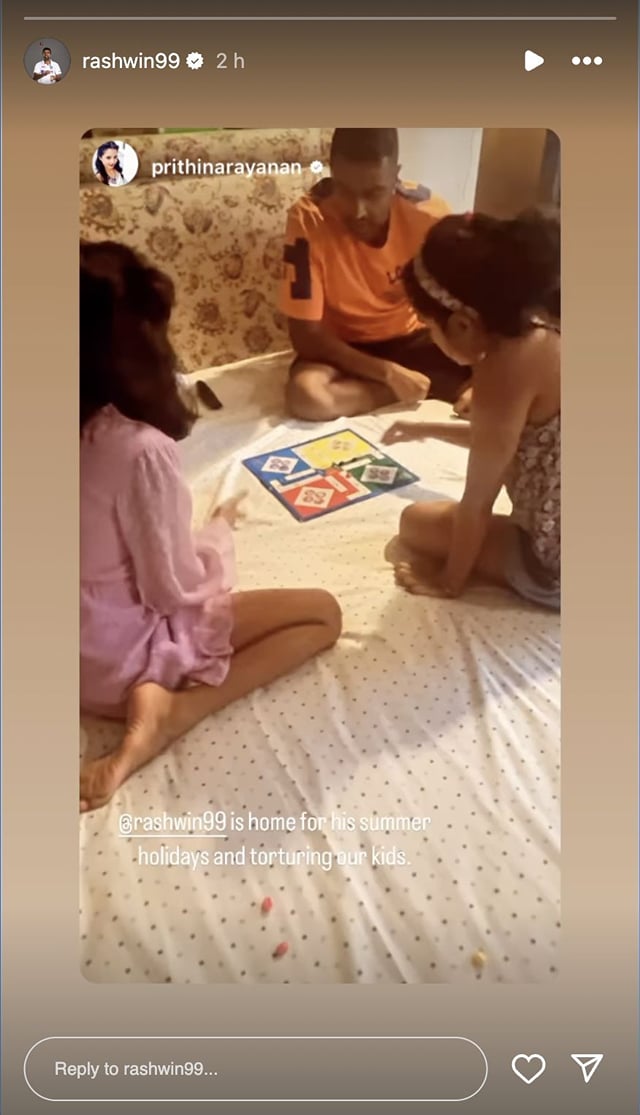 Ravichandran Ashwin spends quality time with kids after IPL 2024