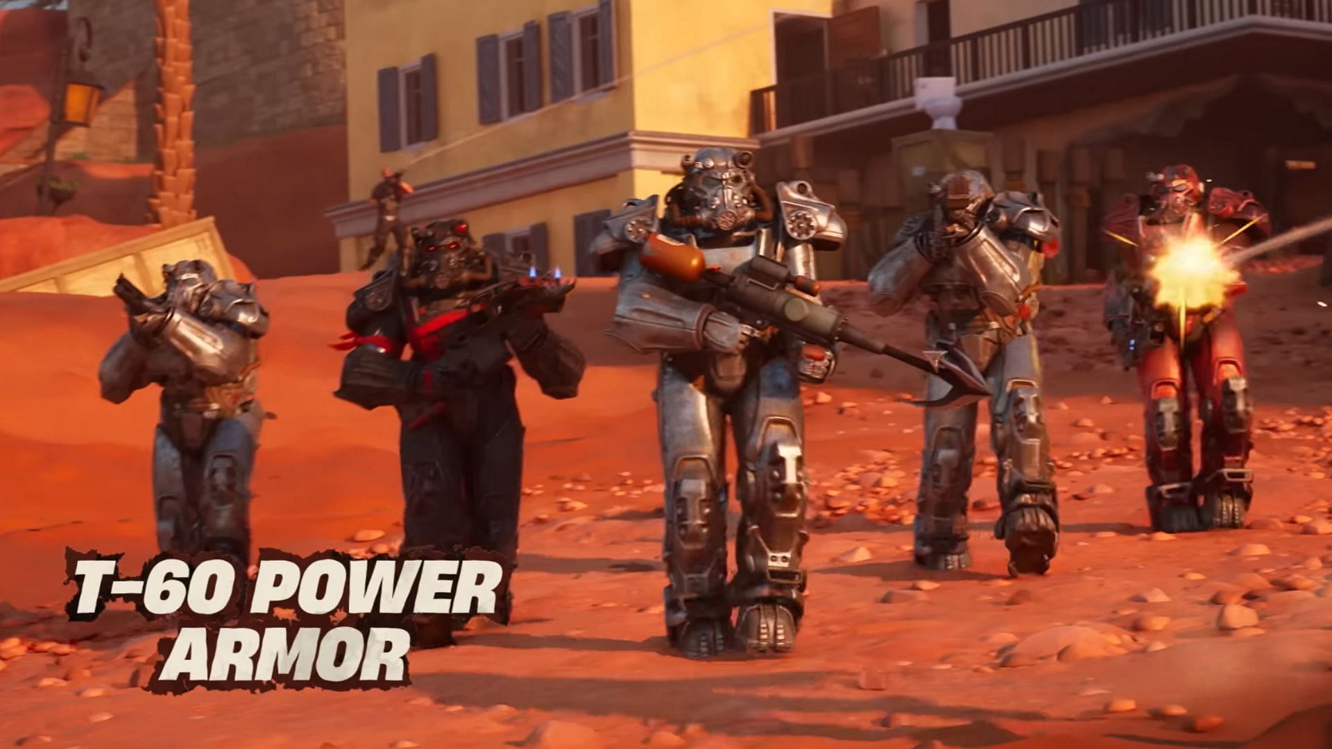 Sandy Steppes was first seen in the T-60 Power Armor teaser (Image via Epic Games)