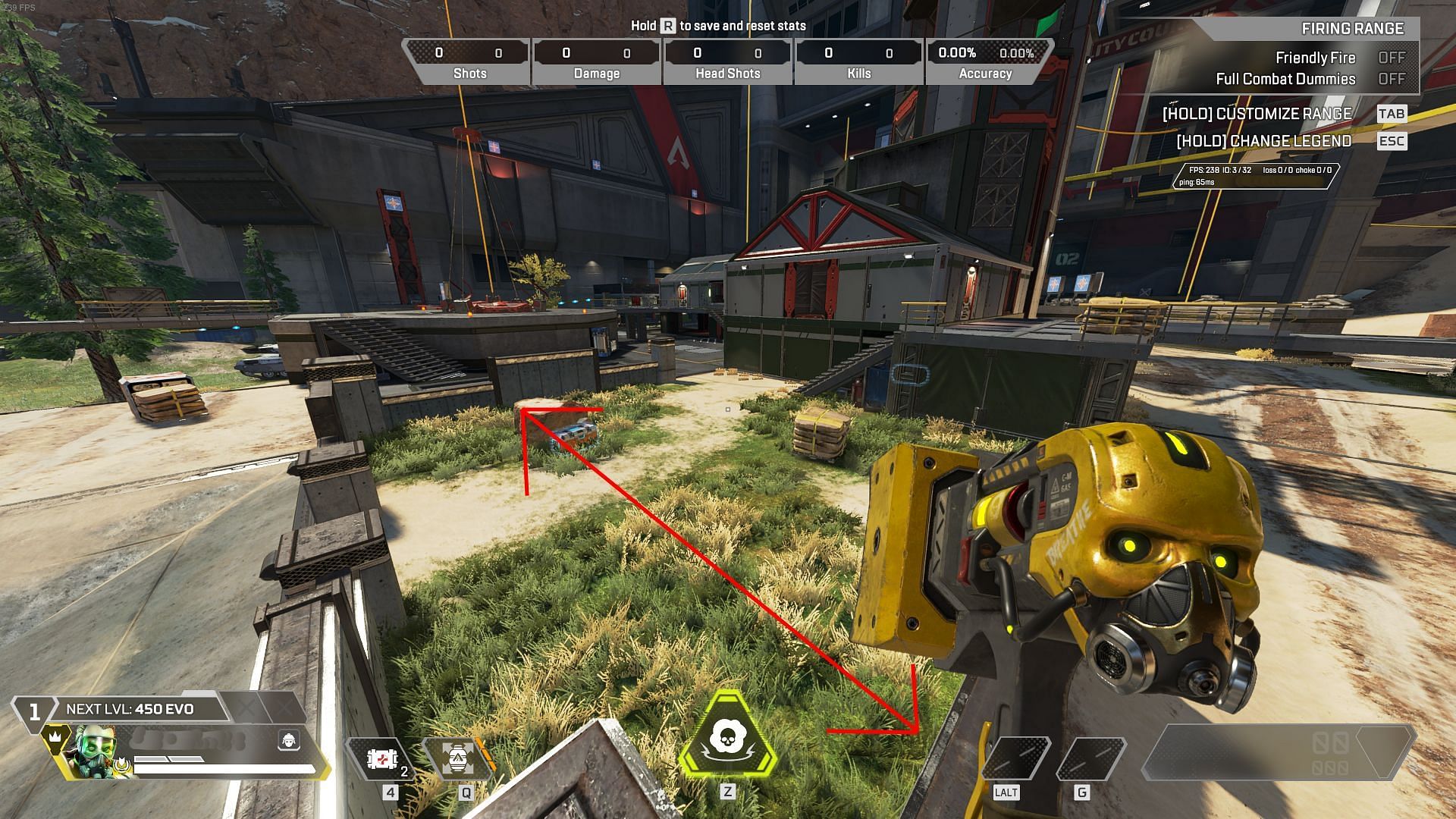 Super Glide travel distance in Firing Range (Image via Electronic Arts)