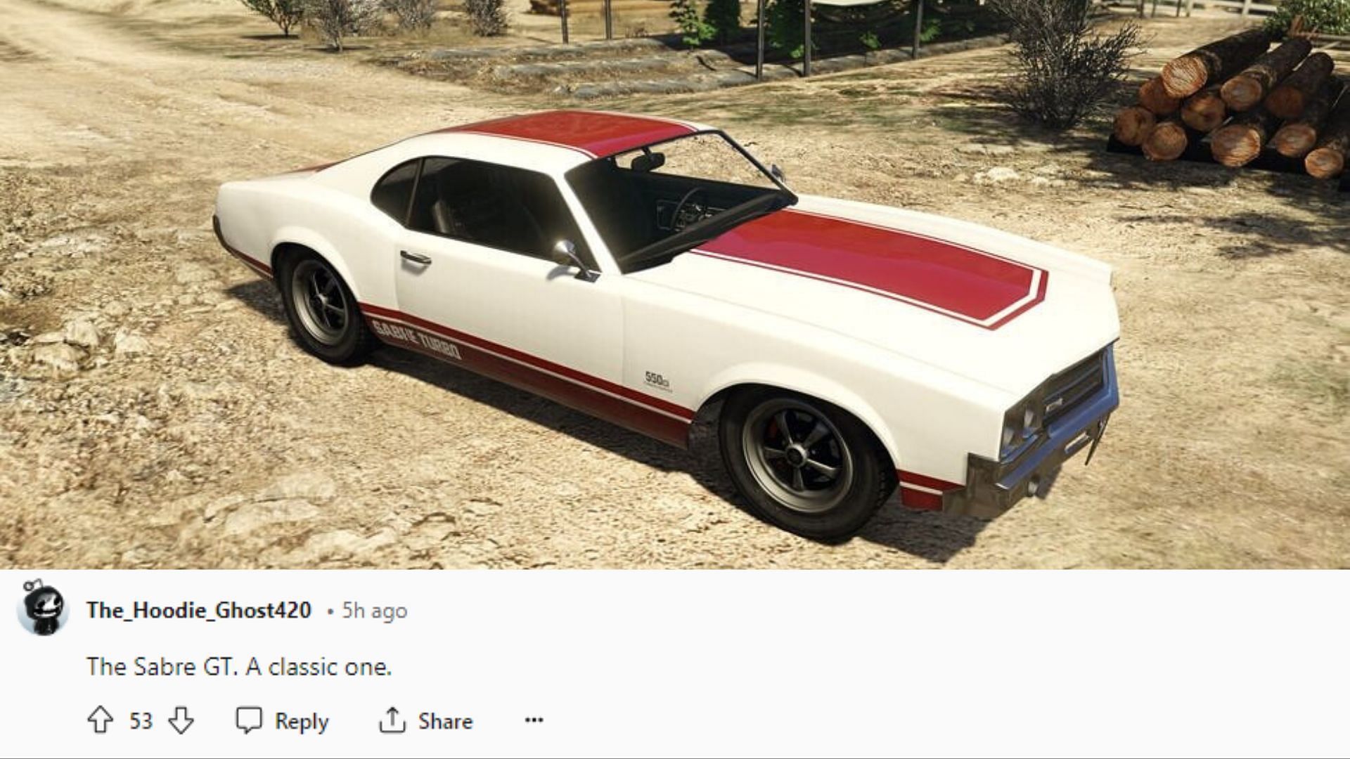 GTA 4&#039;s Sabre GT is Sabre Turbo in GTA Online (Images via Rockstar Games || Reddit: u/The_Hoodie_Ghost420)\