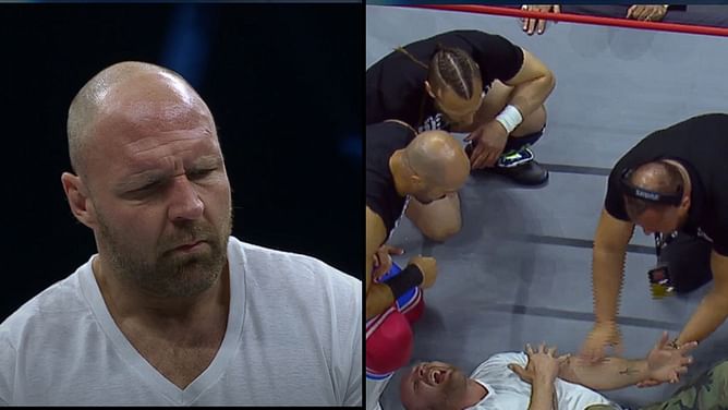 Jon Moxley gets his arm broken after refusing to join WWE Attitude Era veteran’s stable; AEW official looked concerned
