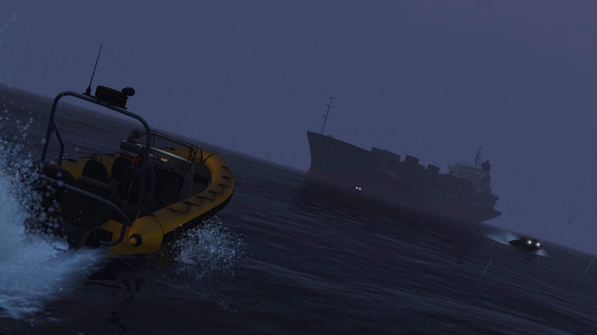 The Cargo Ship mission becomes awful due to the enemies (Image via Rockstar Games || GTA Wiki)