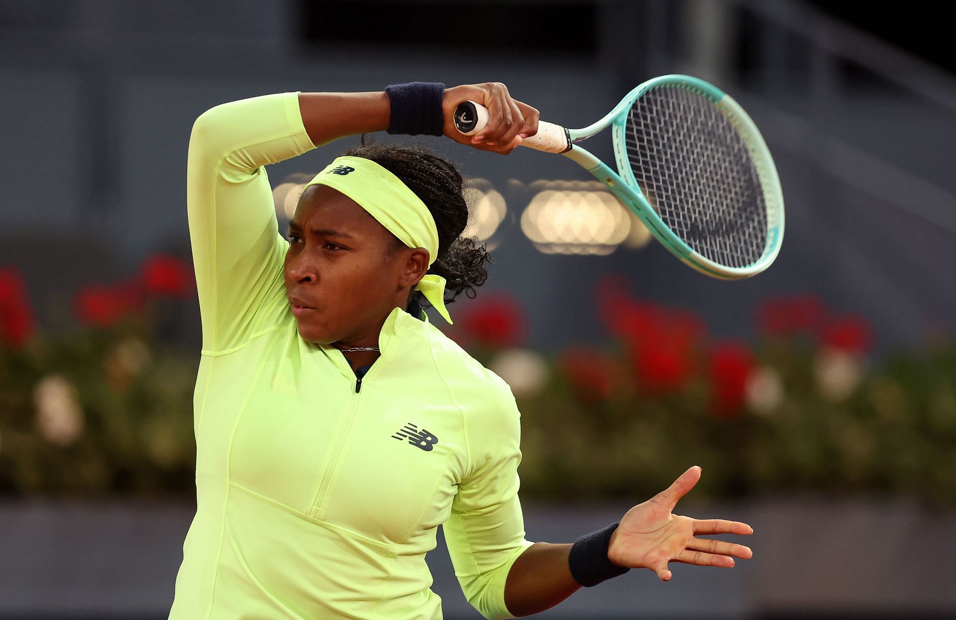 Coco Gauff in action at the 2024 Madrid Open