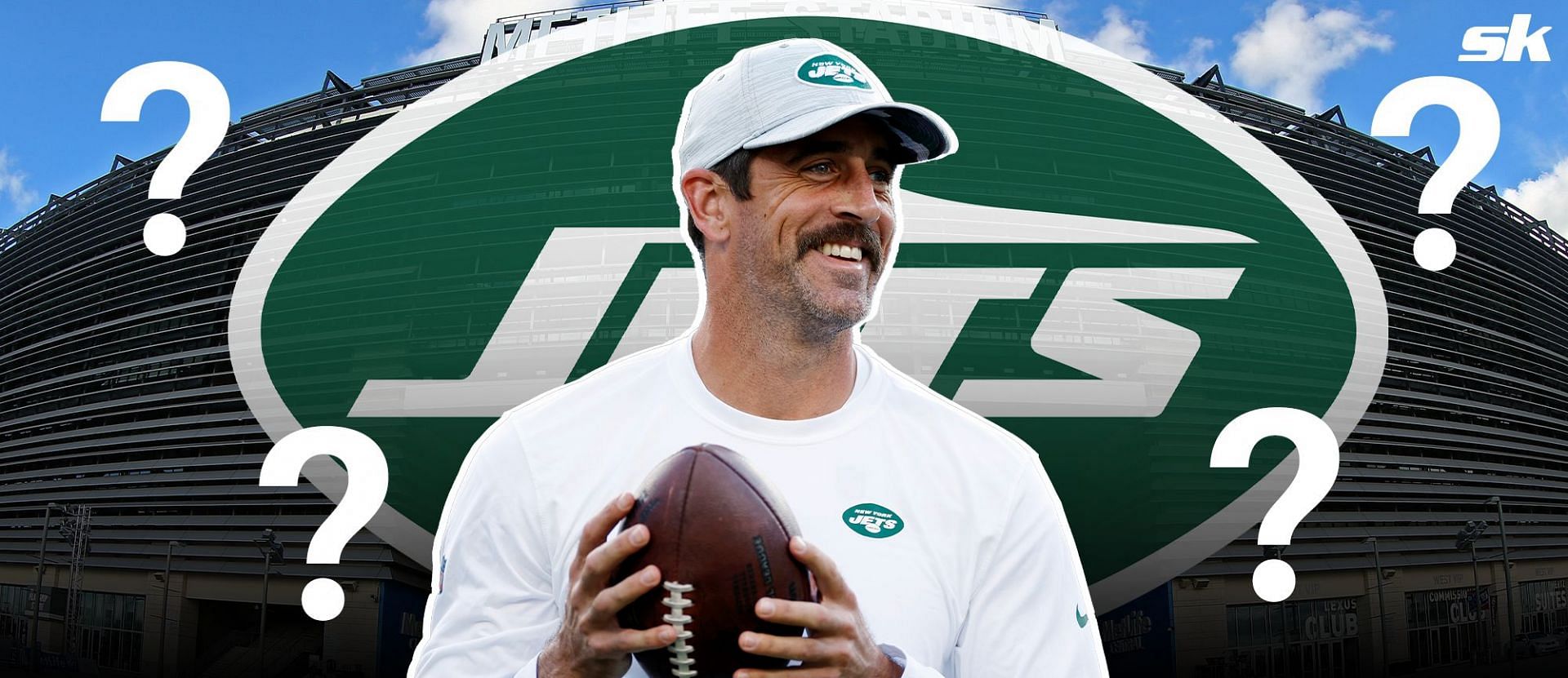 Aaron Rogers will play in his second season as the New York Jets quarterback 
