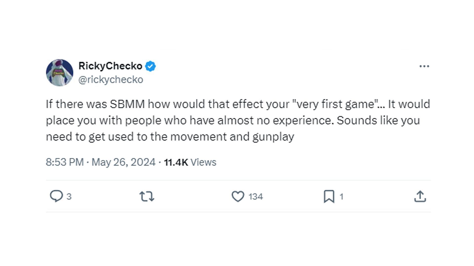 Some fans felt SBMM could be helpful for newcomers (Image via X)