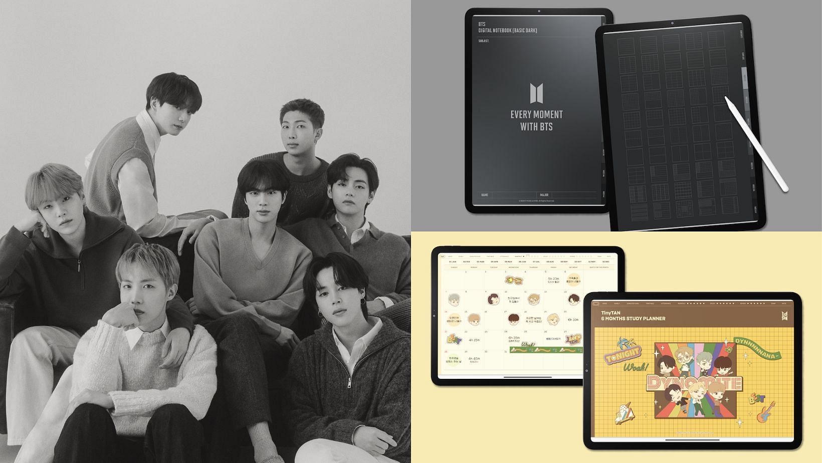 BTS collaborates with Goodnotes in creating one-of-a-kind stationery collection. (Images via X/@bts_bighit and Goodnotes website)