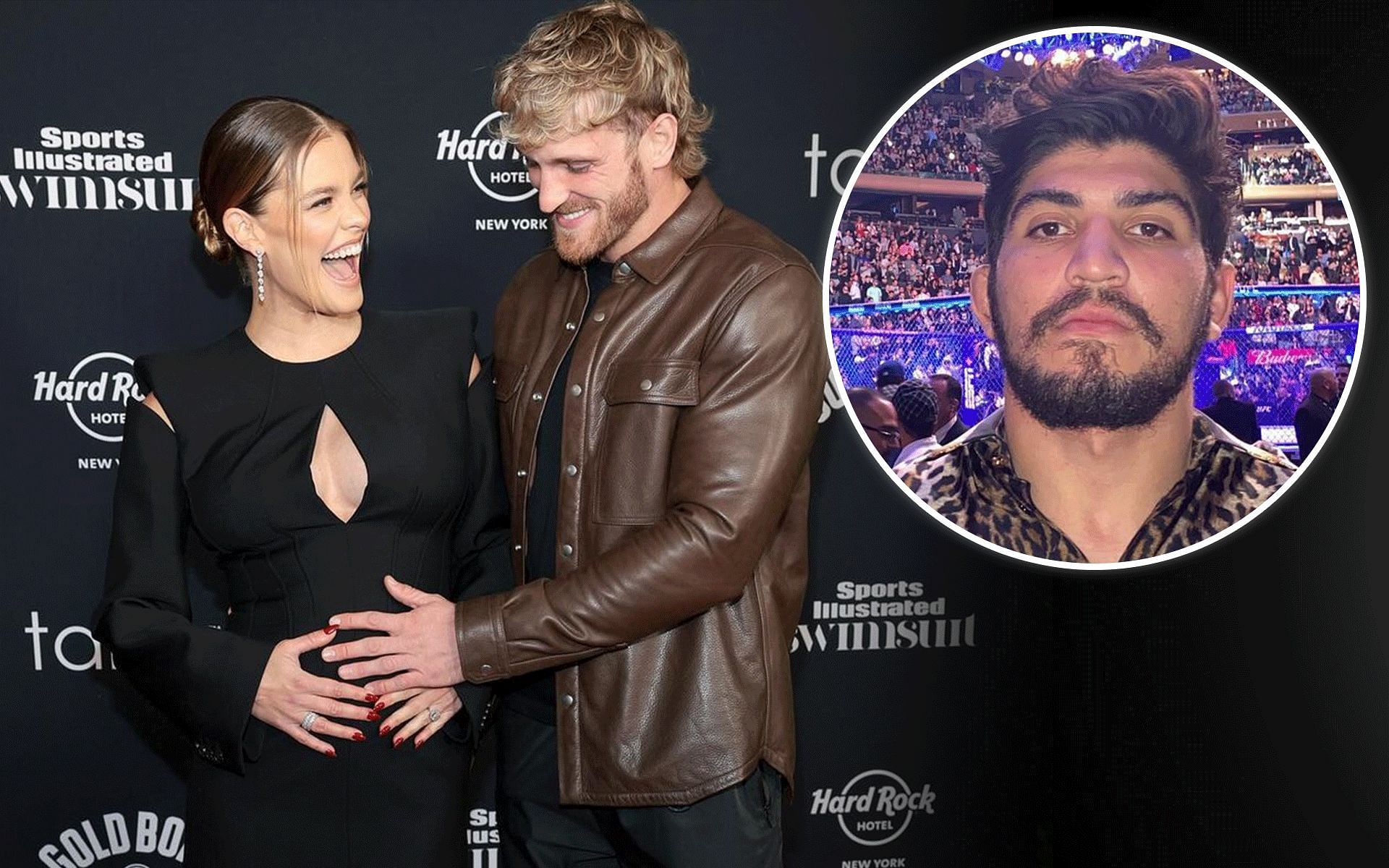 Dillon Danis (right) made unsavory remarks about Logan Paul and Nina Agdal (right) as they revealed their baby