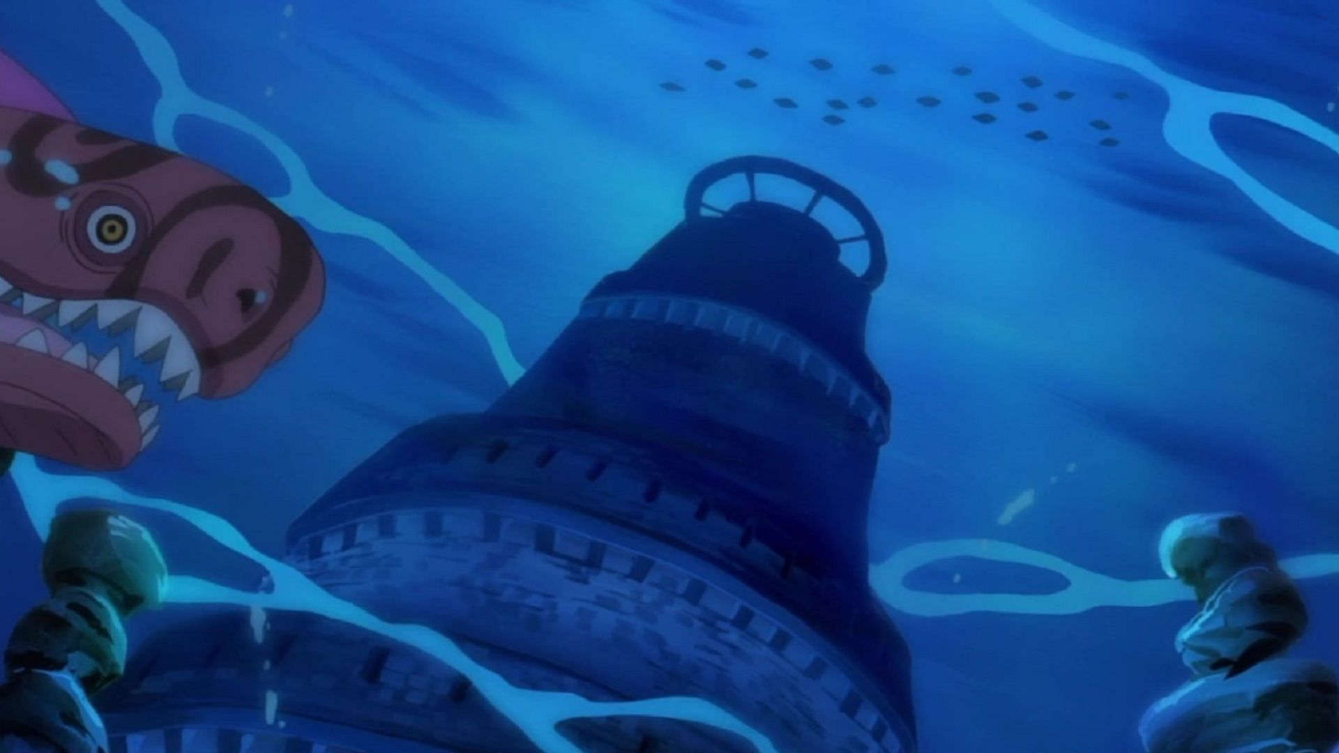 Impel Down, the World Government&#039;s underwater prison (Image via Toei Animation)