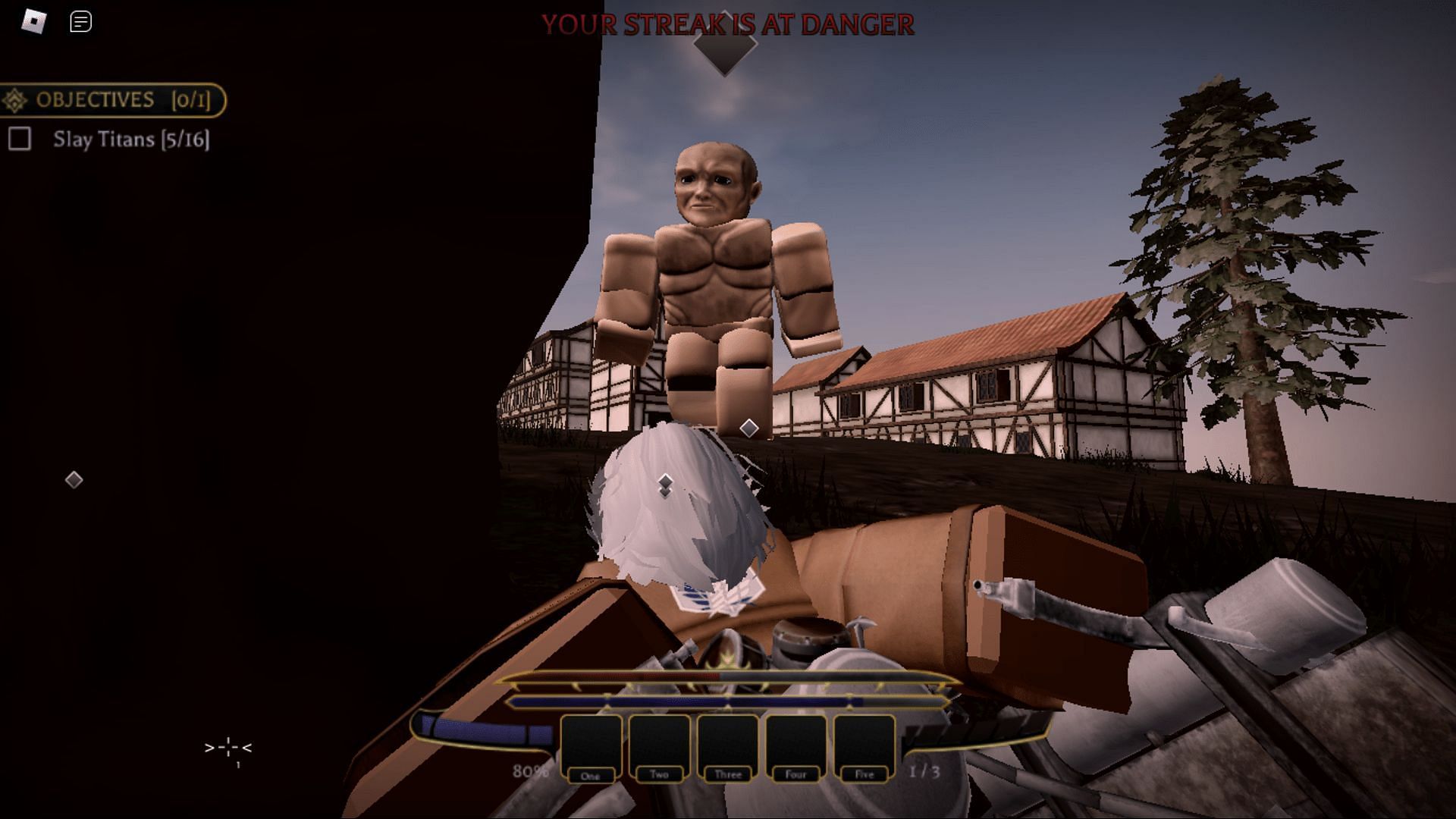 Gameplay screenshot from Attack on Titan Revolution (Image via Roblox)