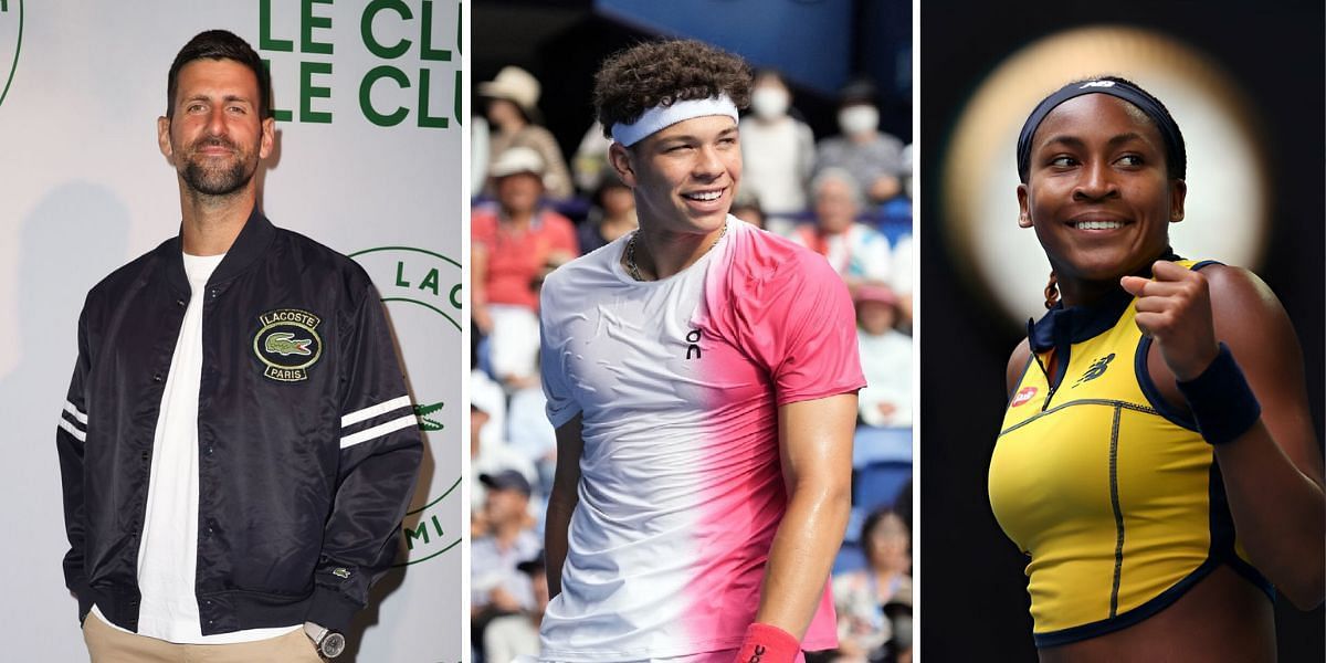 (Left to Right) Novak Djokovic, Ben Shelton, Coco Gauff  (Source: Getty Images)