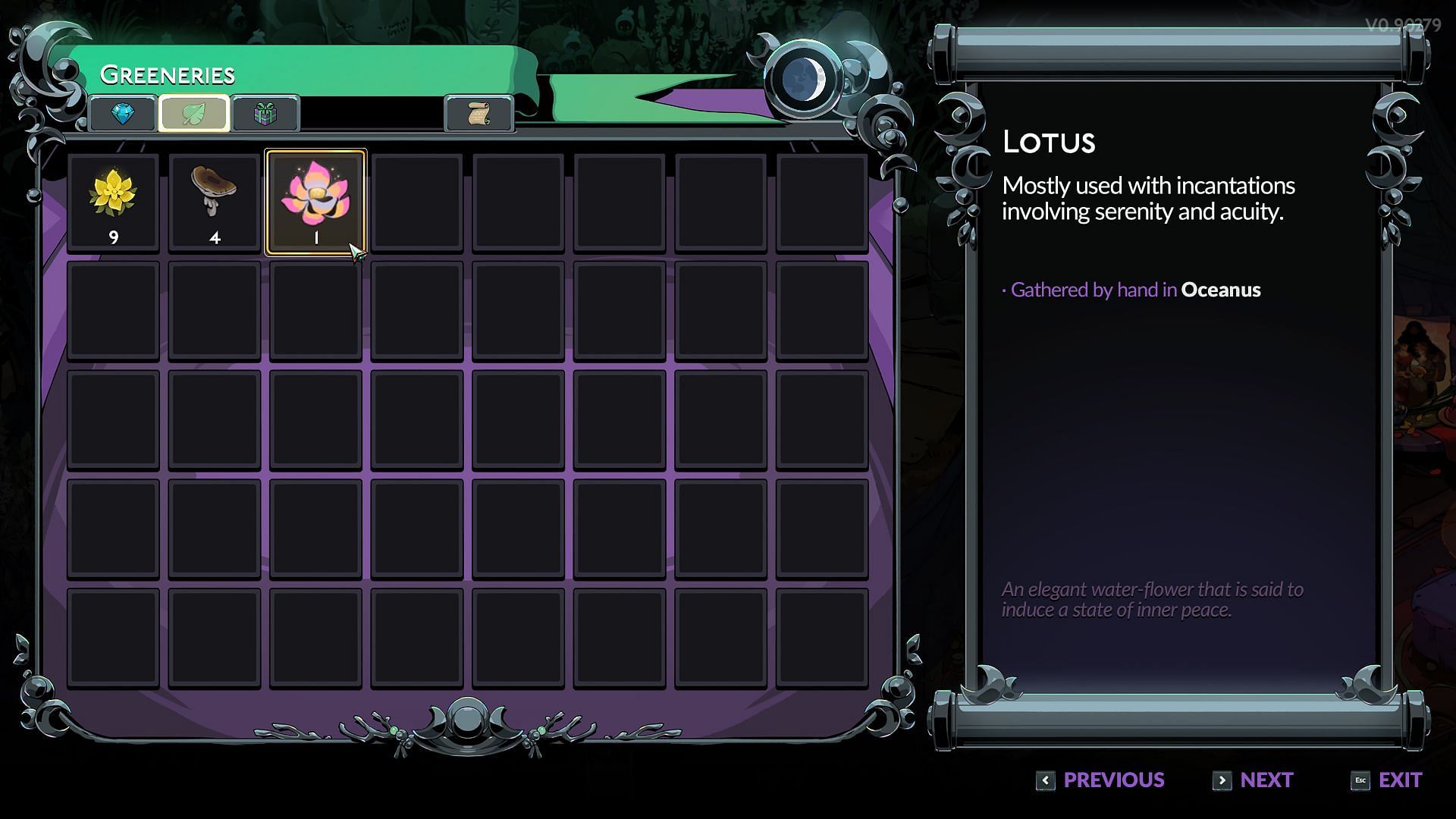 Lotus can be used for incantations (Image via Supergiant Games)