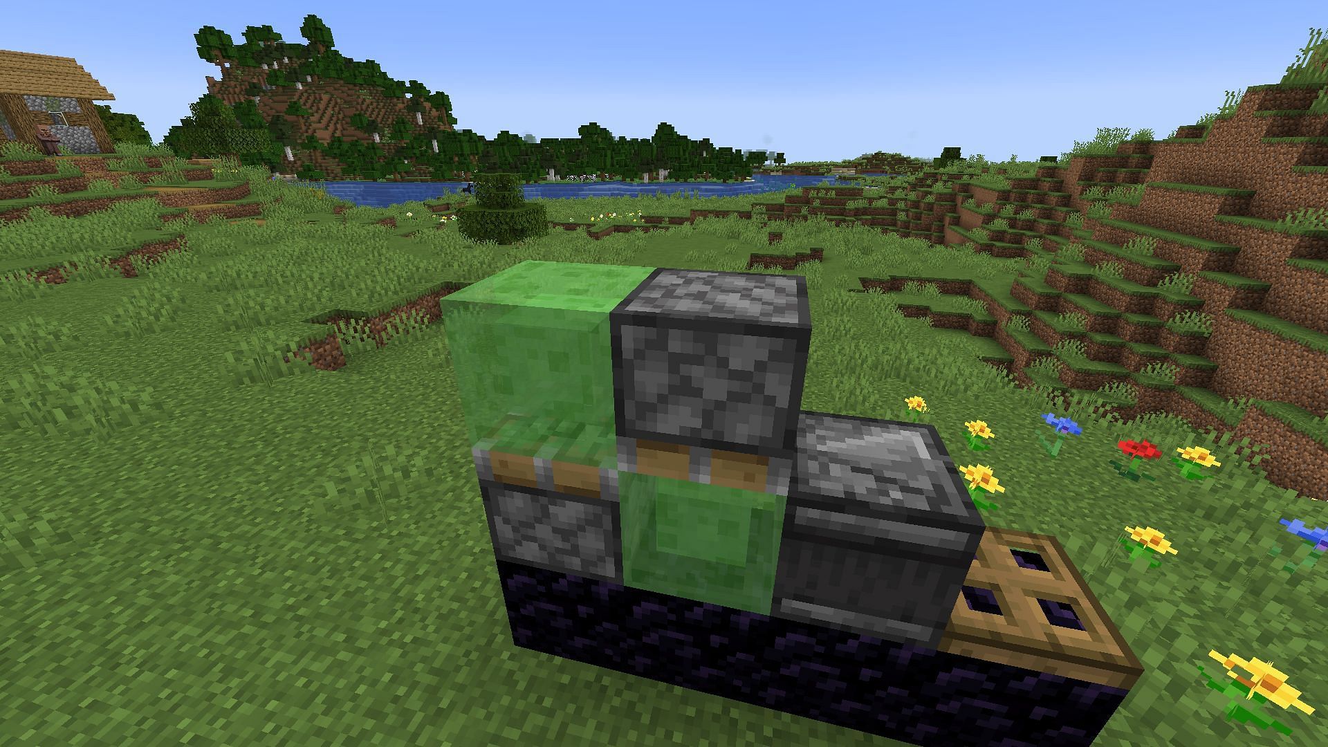 The second row of the vertical flying machine (Image via Mojang)