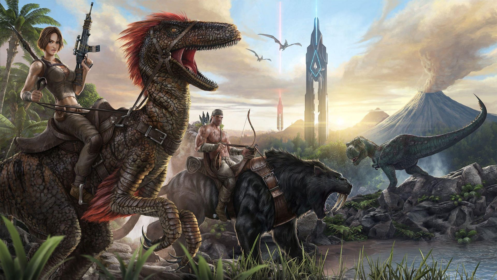 Players must plan and find various ways to get stronger faster than other tribes to win PvPs in Ark Survival Ascended (Image via Studio Wildcard)