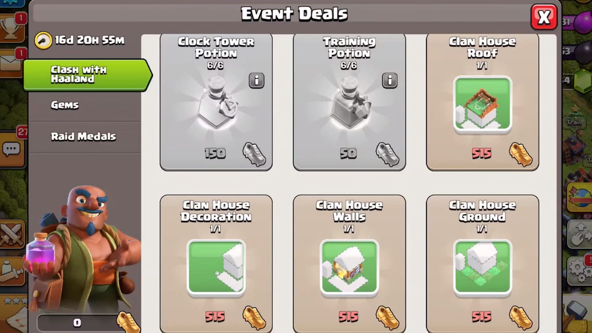 Various Clan Capital house parts (Image via Supercell)