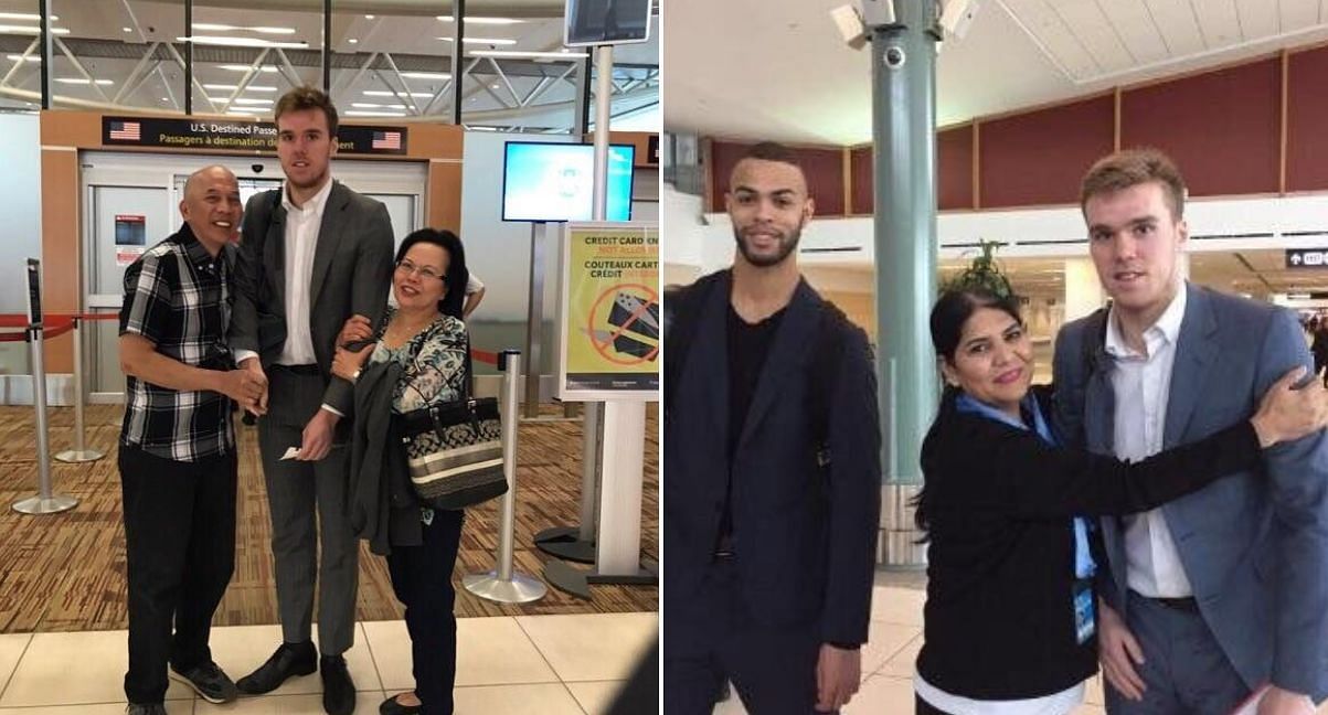Connor McDavid poses with fans at airport