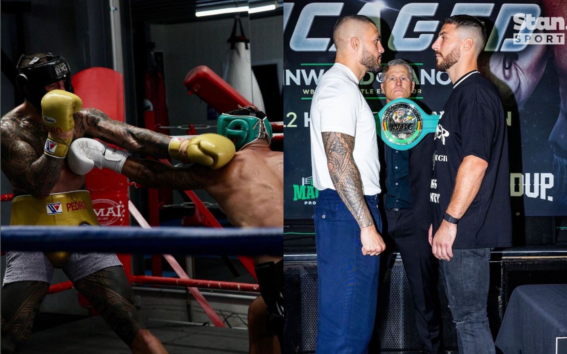 Tyson Pedro (left/middle right) brutally breaks his arm during sparring ahead of WBC title fight [Images Courtesy: @tyson_pedro on Instagram]