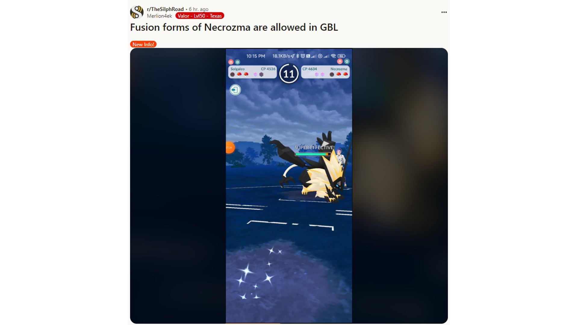 Necrozma Fusion forms are allowed in GBL (Image via Reddit)