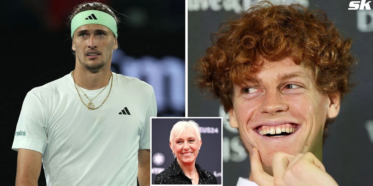 Martina Navratilova picks favorite for French Open. PHOTO: JANNIK SINNER, ALEXANDER ZVEREV, MARTINA NAVRATILOVA - GETTY