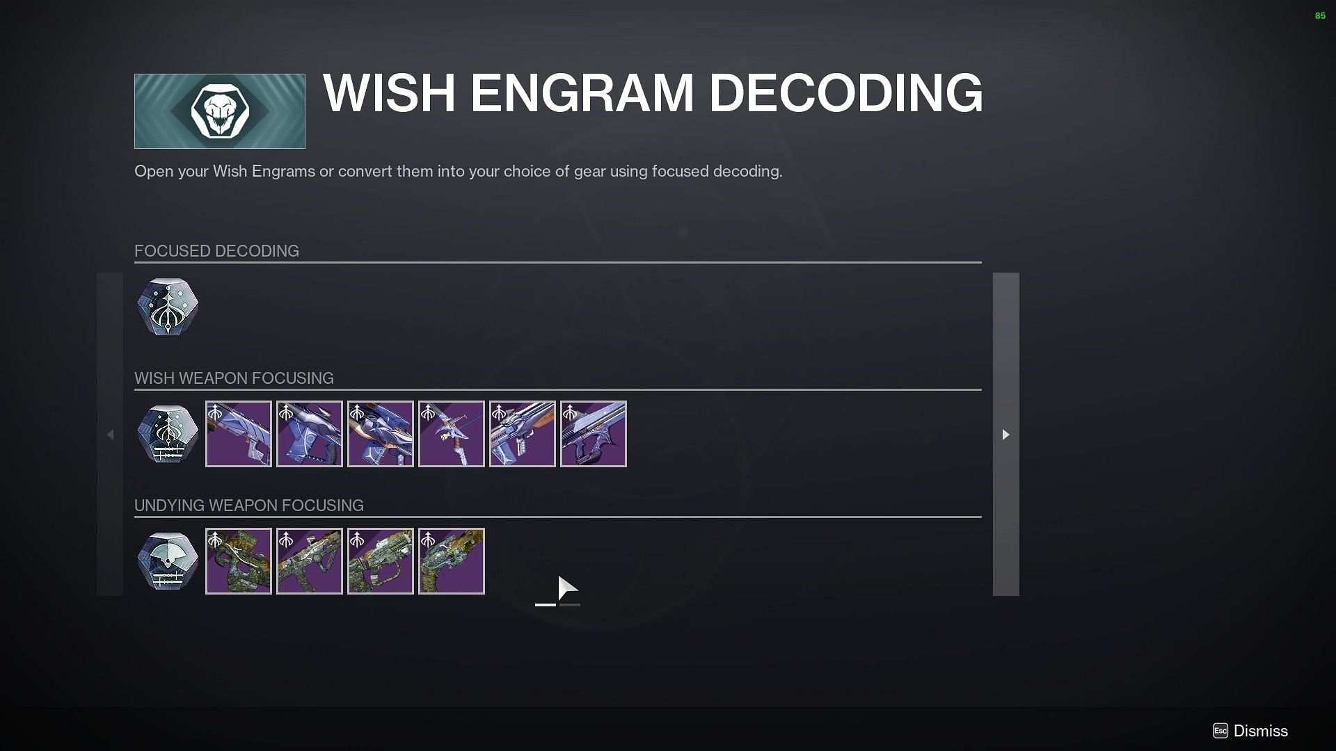 Wish Engram focusing (Image via Bungie)