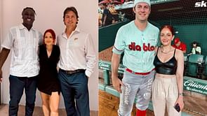 PHOTO: Trevor Bauer and his agent Rachel Luba poses with ex-Yankee Didi Gregorius after reunion at LMB' All-Star gala
