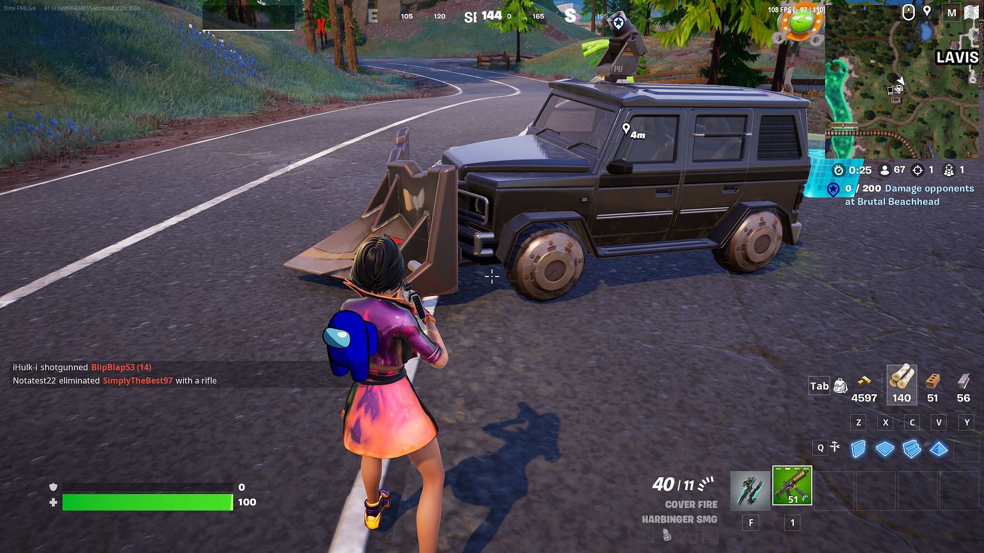 The Bulletproof tires ensure that you can keep driving without any stops (Image via Epic Games)