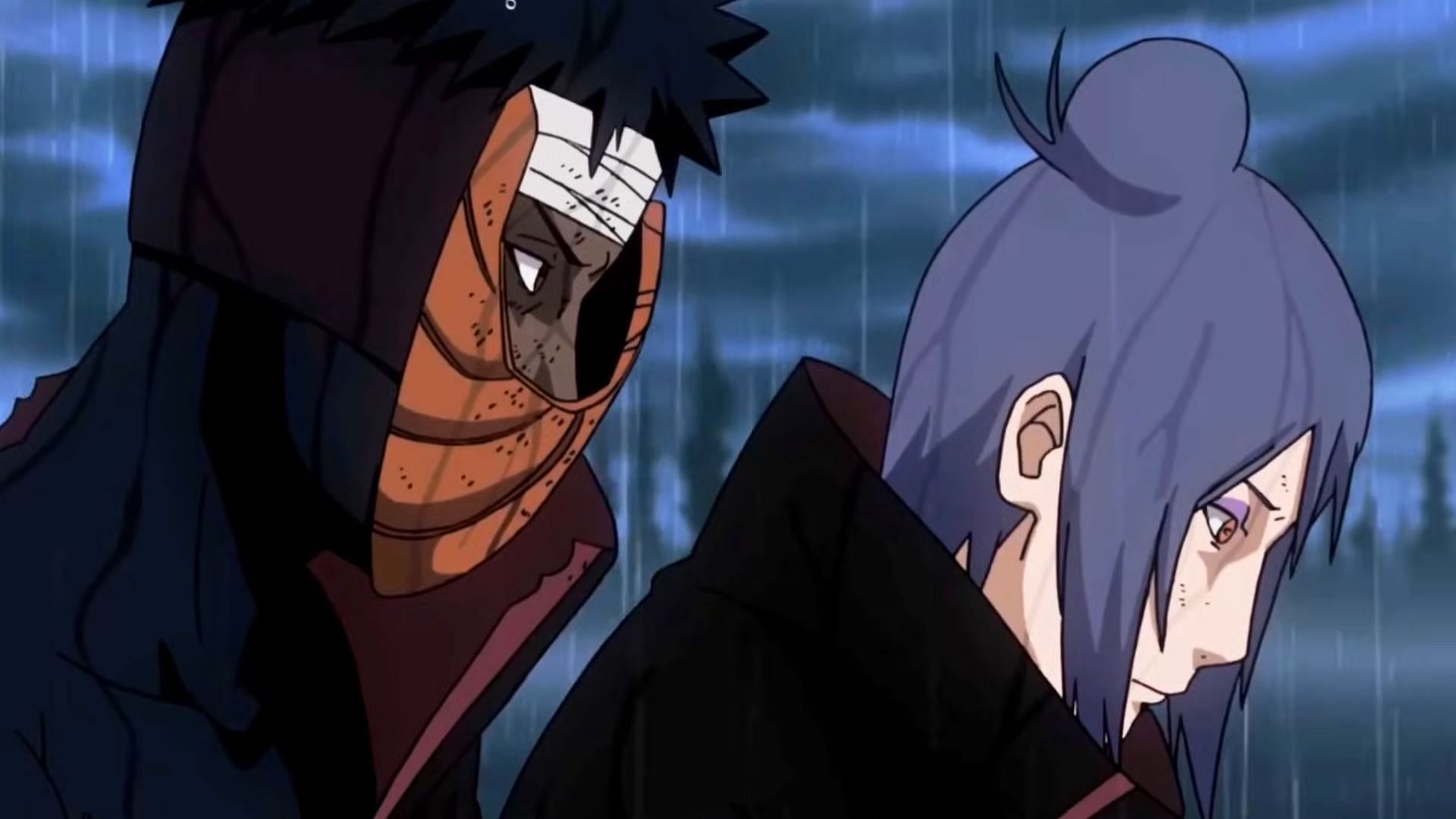 Obito Uchiha and Konan as seen in the anime (Image via Studio Pierrot)