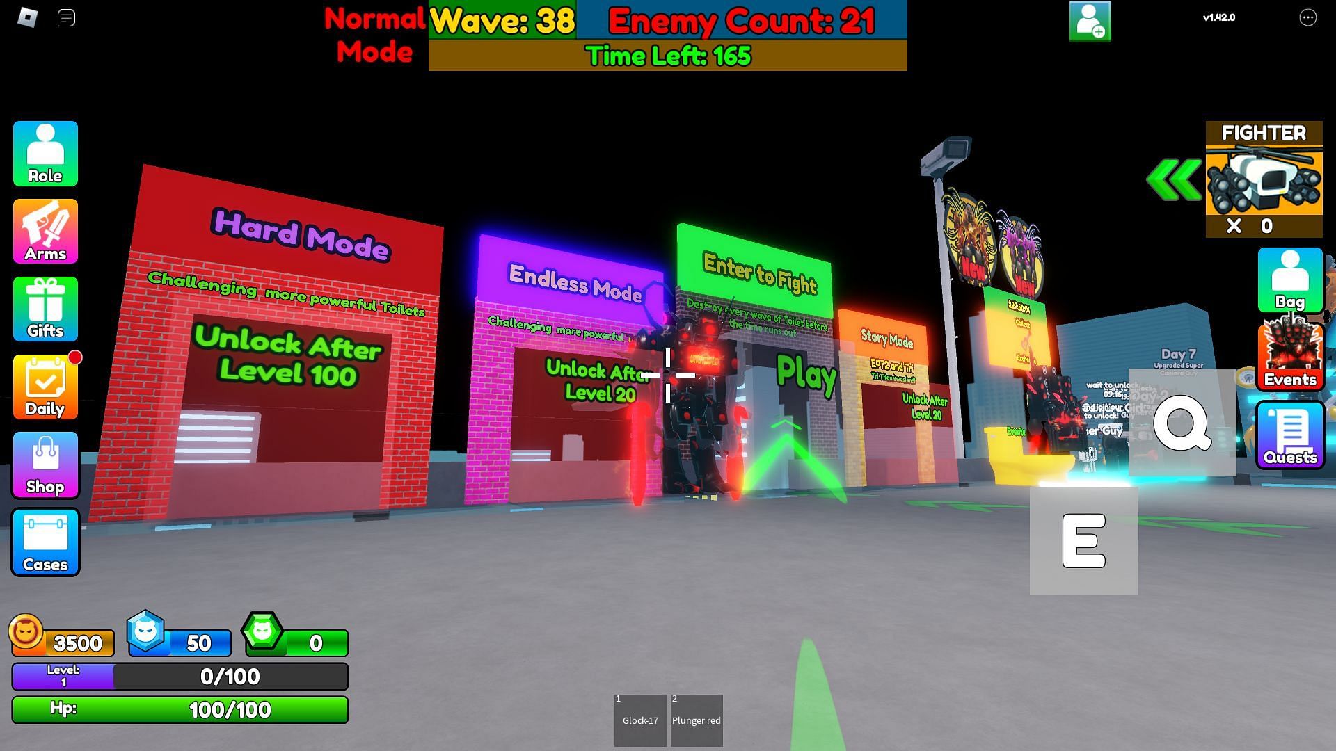 Game modes can be selected from the lobby. (Image via Roblox)