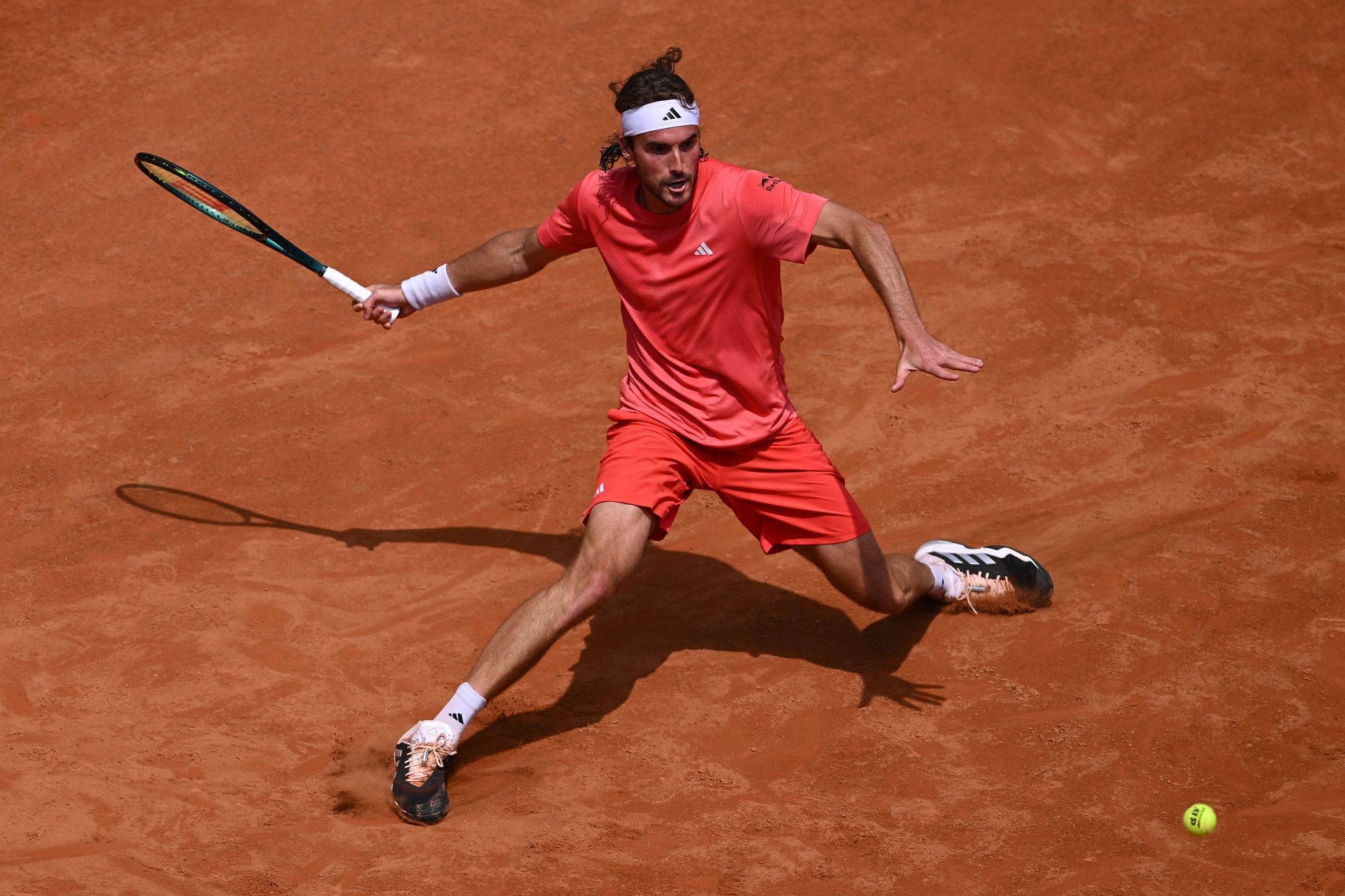 Stefanos Tsitsipas in action against Cameron Norrie at the 2024 Italian Open